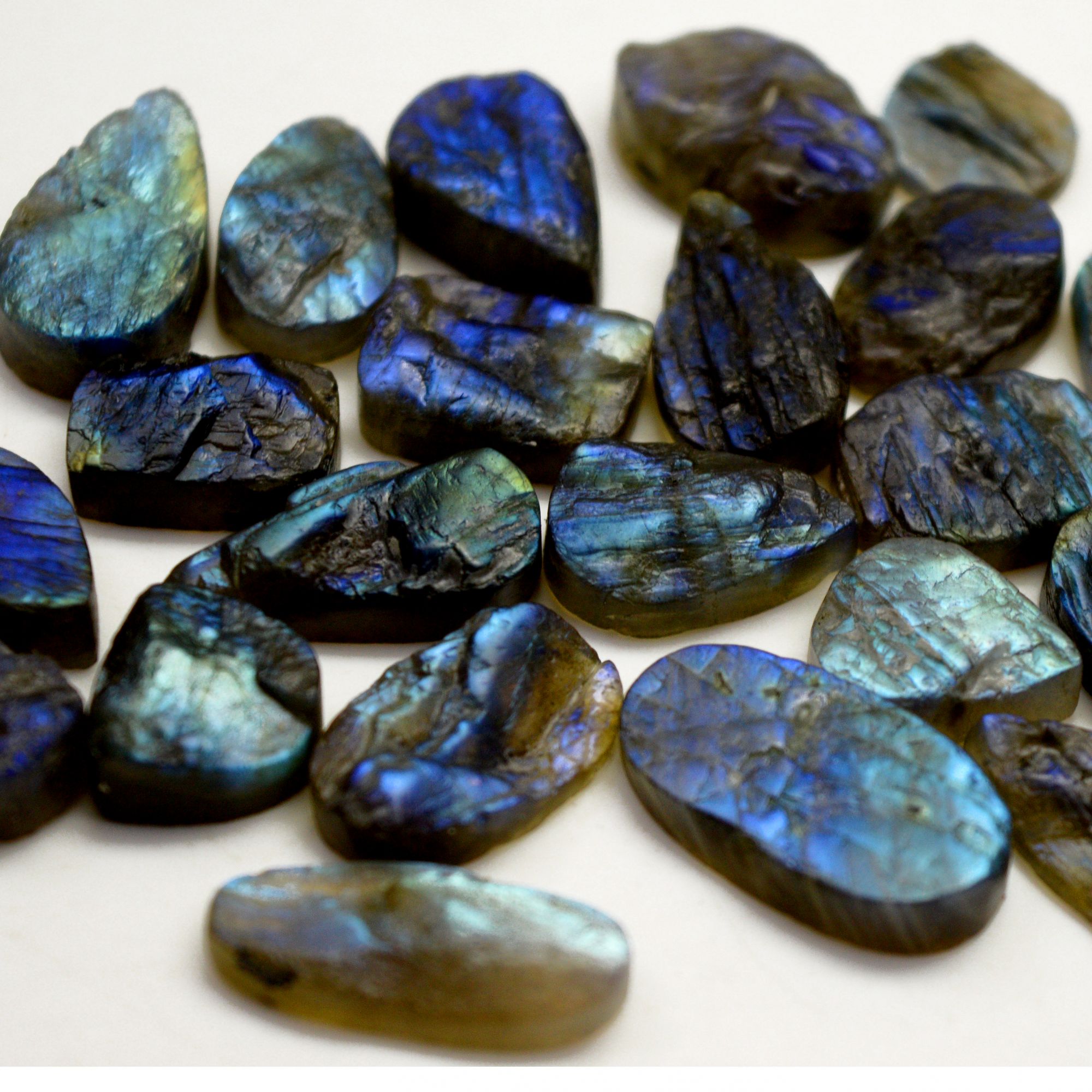 22 Pcs 249 Cts Natural Labradorite Druzy Rough Multi fire Mix Shape Gemstone Lot Size 12x12-30x10mm R-13475