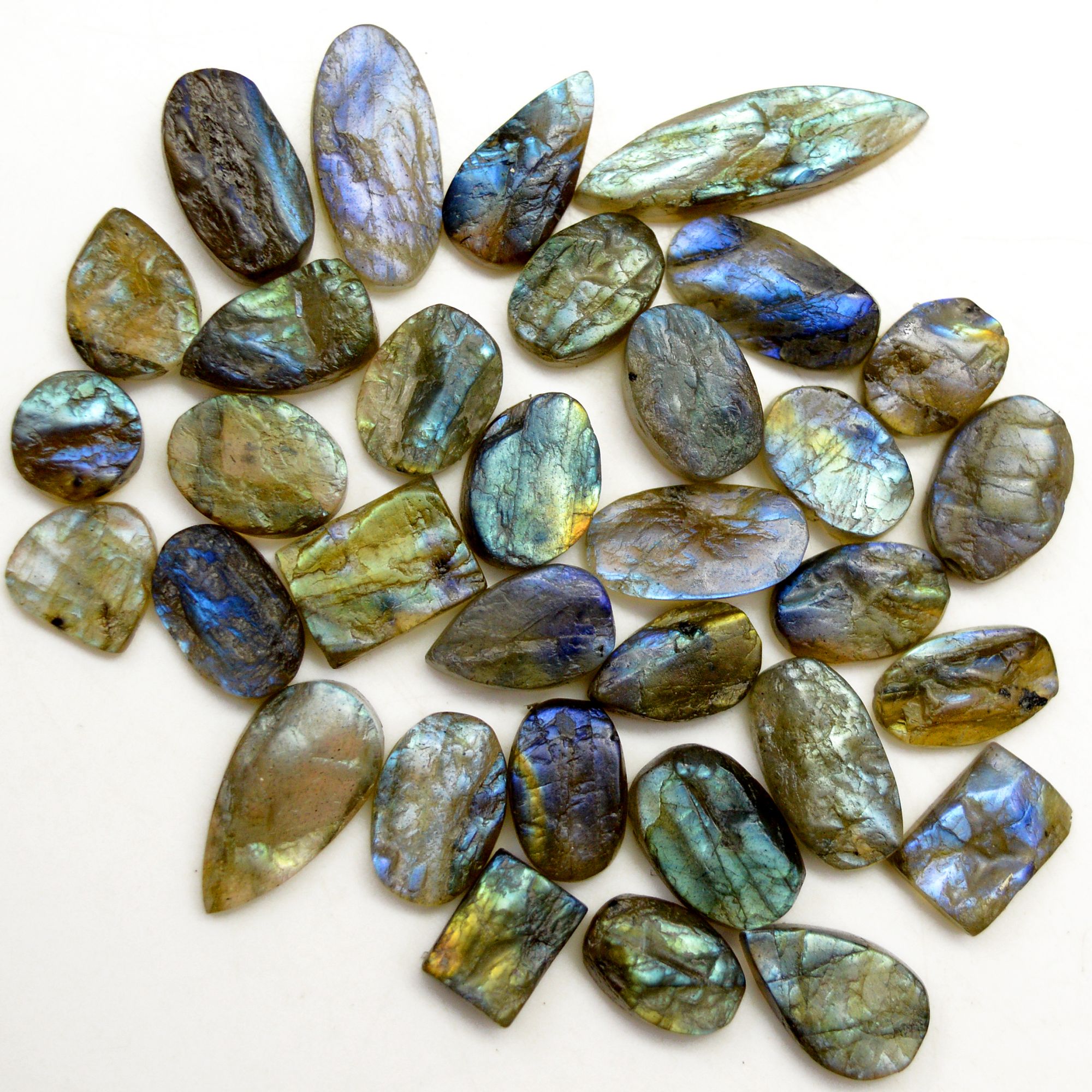 33 Pcs 144 Cts Natural Labradorite Druzy Rough Multi fire Mix Shape Gemstone Lot Size 8x8-25x7mm R-13476