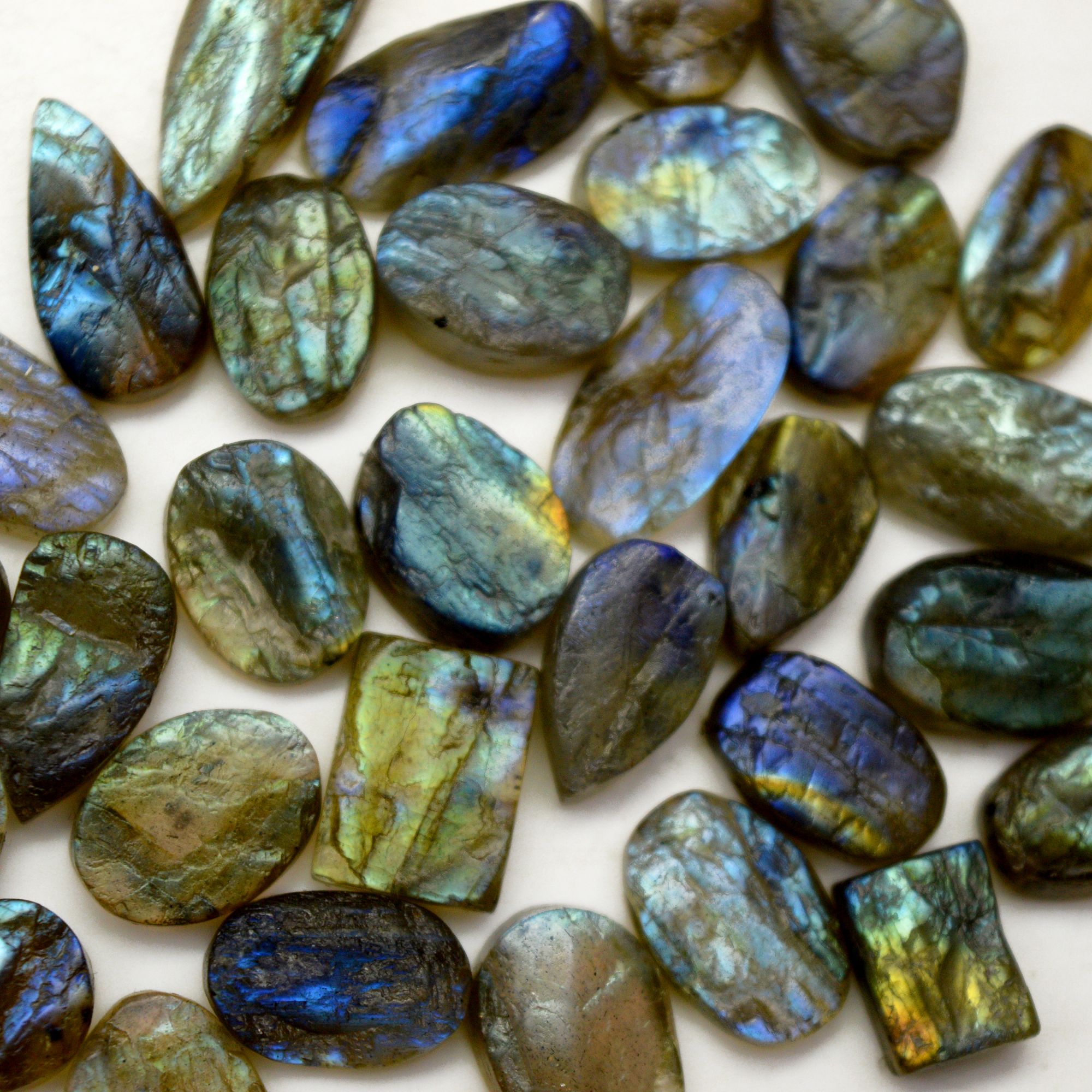 33 Pcs 144 Cts Natural Labradorite Druzy Rough Multi fire Mix Shape Gemstone Lot Size 8x8-25x7mm R-13476