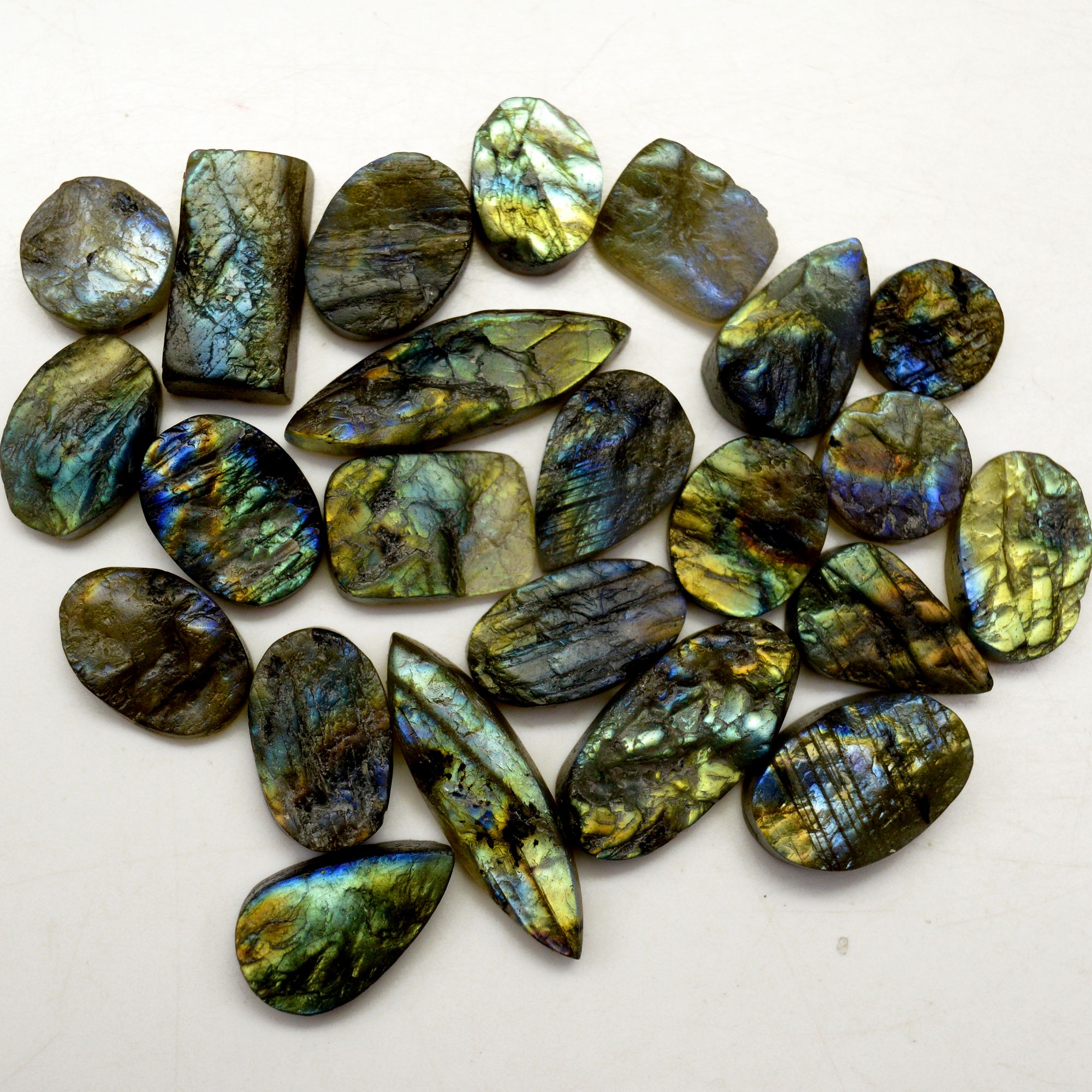 23 Pcs 248 Cts Natural Labradorite Druzy Rough Multi fire Mix Shape Gemstone Lot Size 11x11-30x9mm R-13478