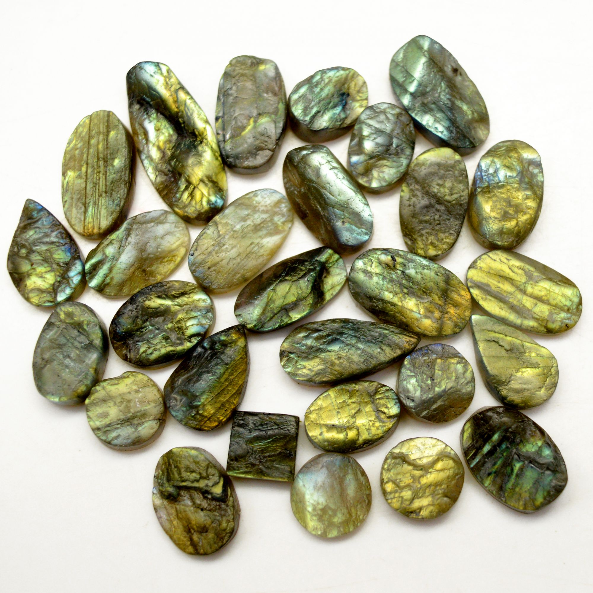 28 Pcs 189 Cts Natural Labradorite Druzy Rough Multi fire Mix Shape Gemstone Lot Size 10x10-24x10mm R-13483