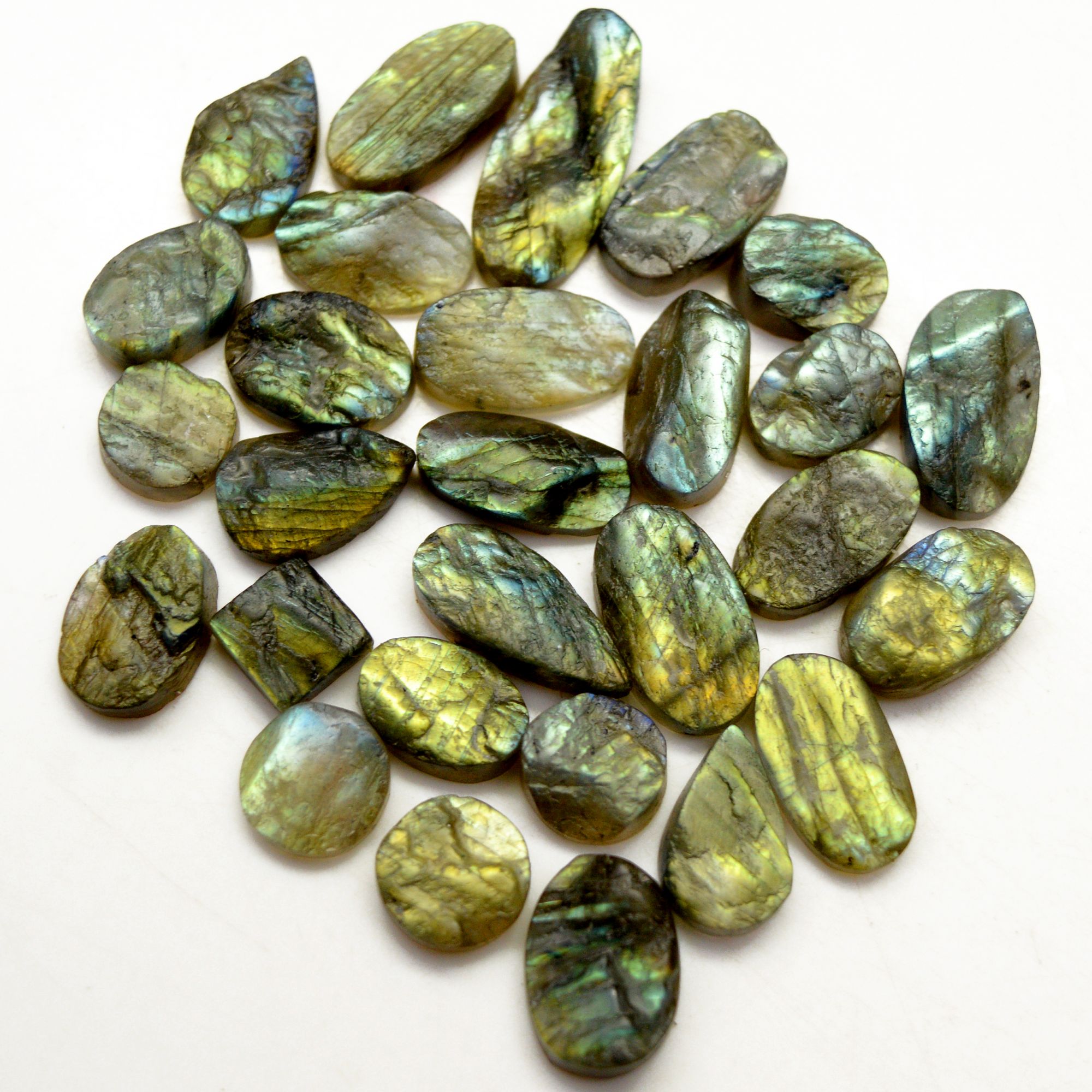 28 Pcs 189 Cts Natural Labradorite Druzy Rough Multi fire Mix Shape Gemstone Lot Size 10x10-24x10mm R-13483