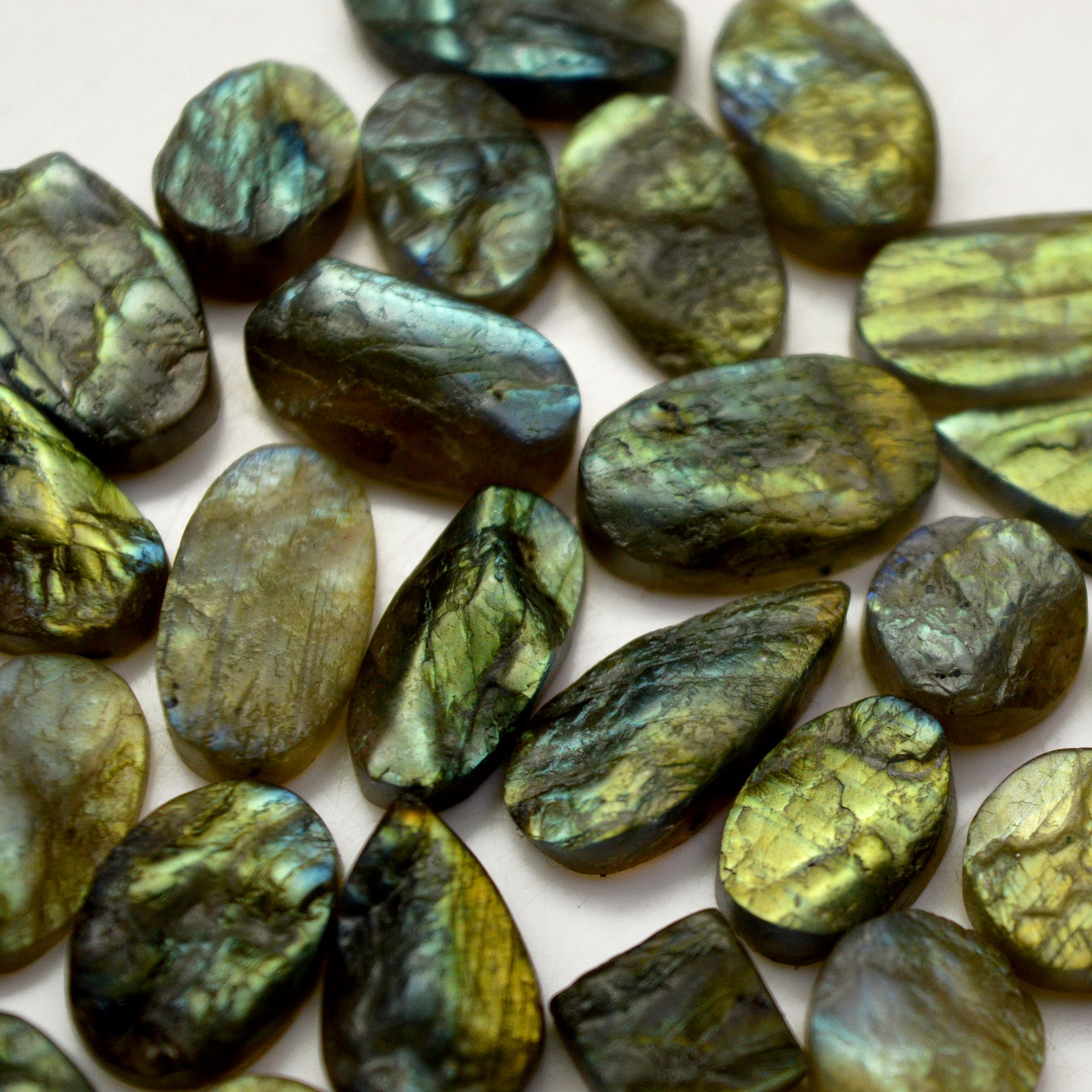 28 Pcs 189 Cts Natural Labradorite Druzy Rough Multi fire Mix Shape Gemstone Lot Size 10x10-24x10mm R-13483