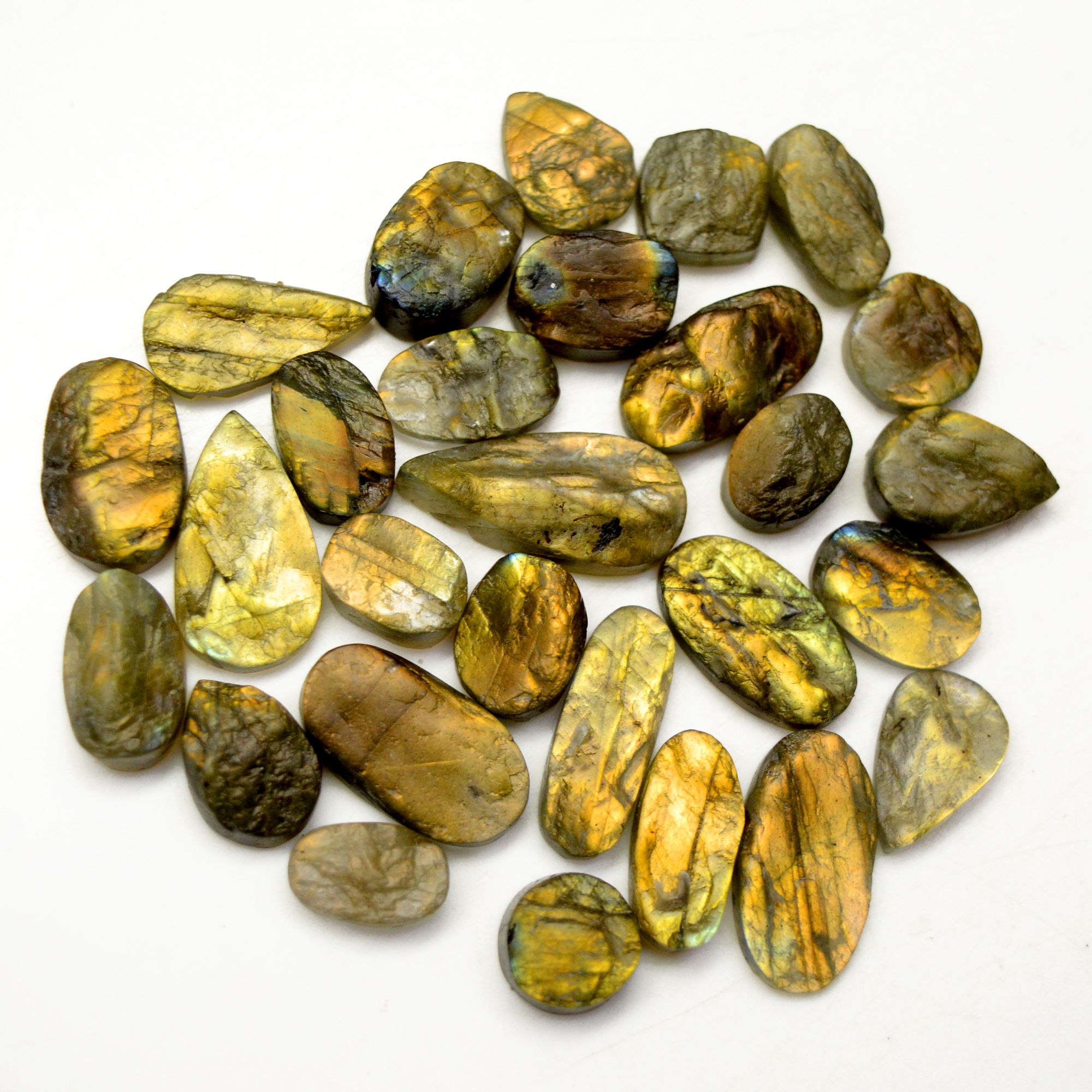 28 Pcs 195 Cts Natural Labradorite Druzy Rough Multi fire Mix Shape Gemstone Lot Size 11x7-23x10mm R-13486