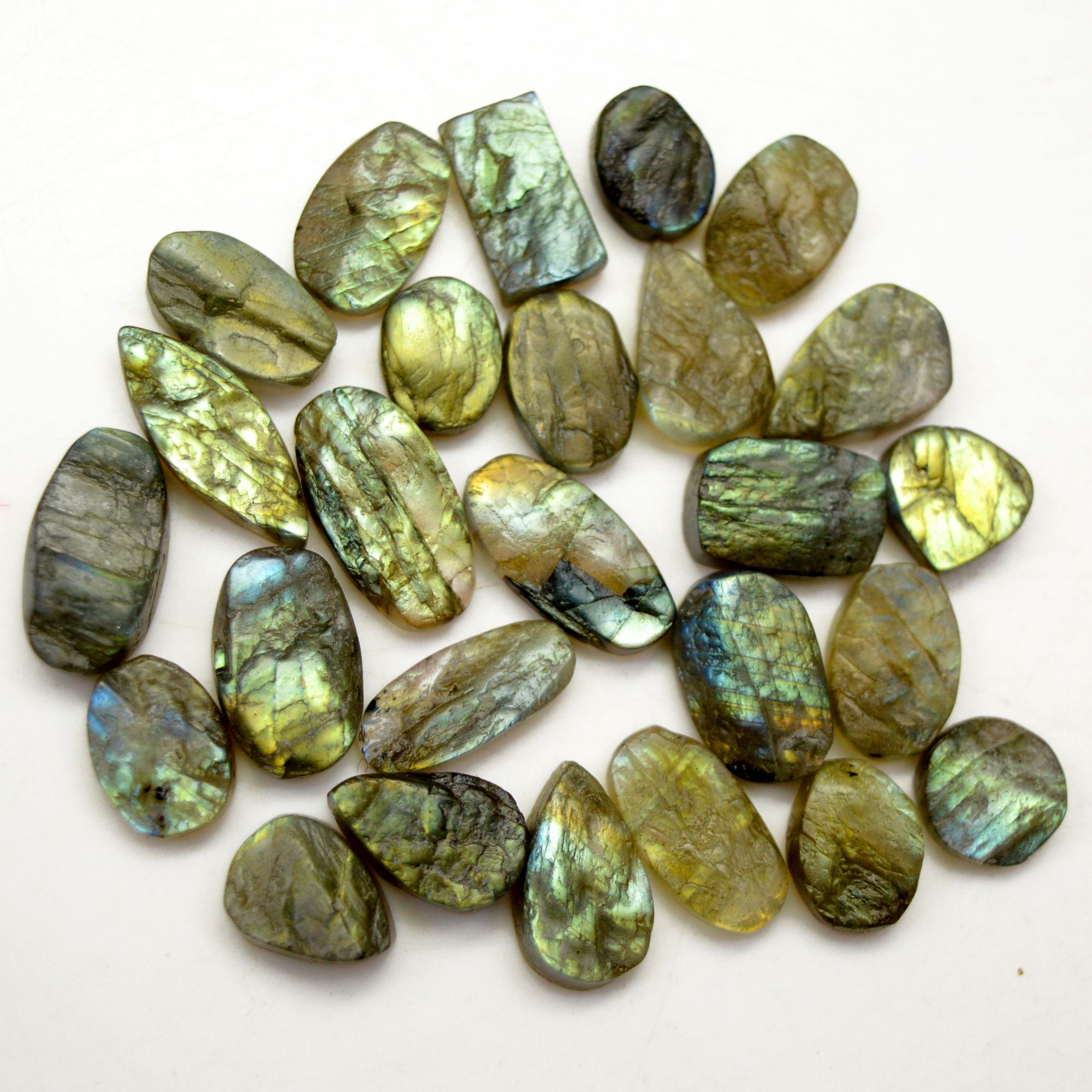 26 Pcs 112 Cts Natural Labradorite Druzy Rough Multi fire Mix Shape Gemstone Lot Size 9x7-16x8mm R-13487