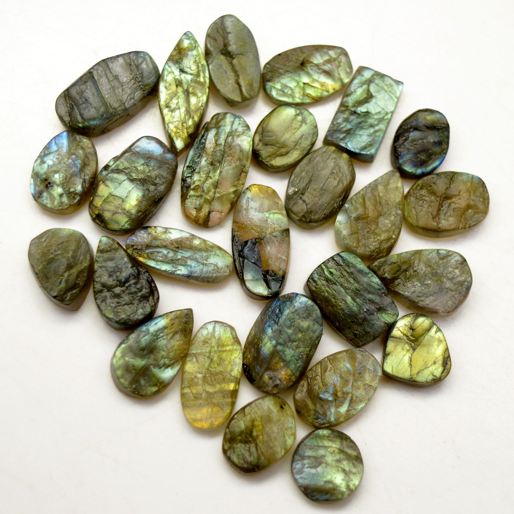 26 Pcs 112 Cts Natural Labradorite Druzy Rough Multi fire Mix Shape Gemstone Lot Size 9x7-16x8mm R-13487