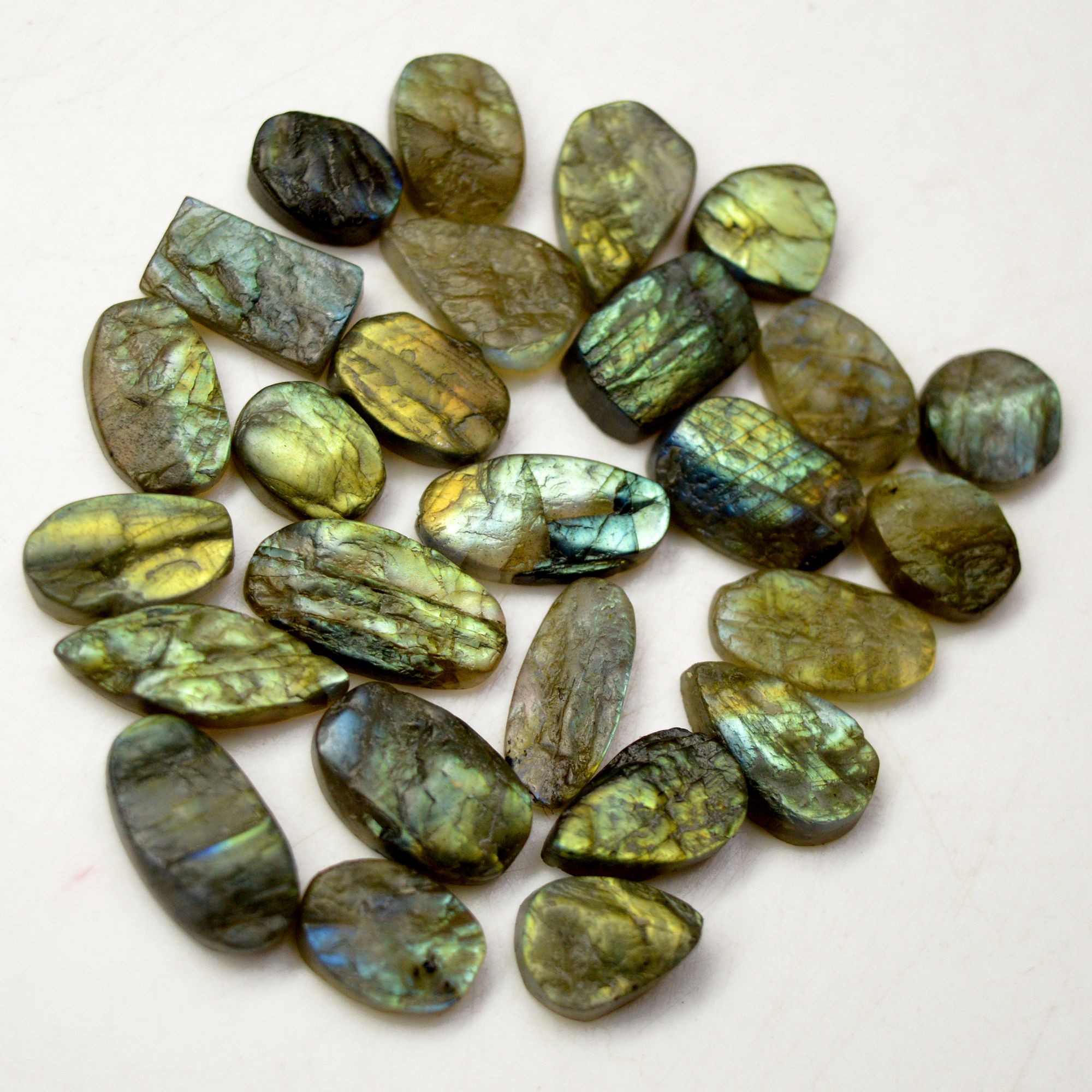 26 Pcs 112 Cts Natural Labradorite Druzy Rough Multi fire Mix Shape Gemstone Lot Size 9x7-16x8mm R-13487