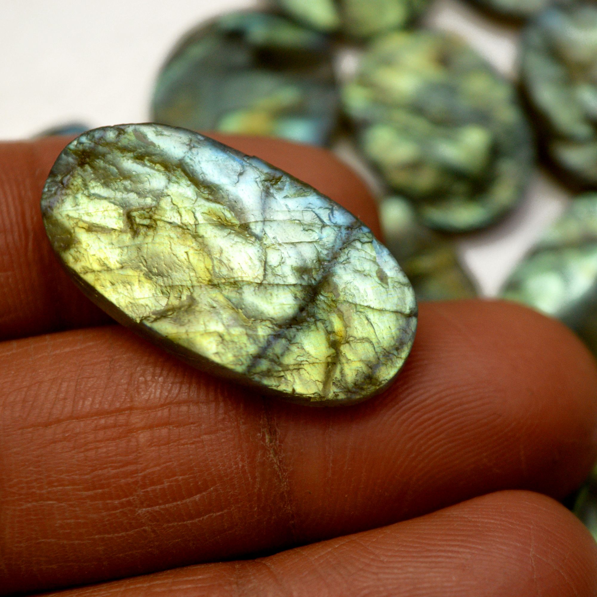19 Pcs 305 Cts Natural Labradorite Druzy Rough Multi fire Mix Shape Gemstone Lot Size 14x14-29x14mm R-13488
