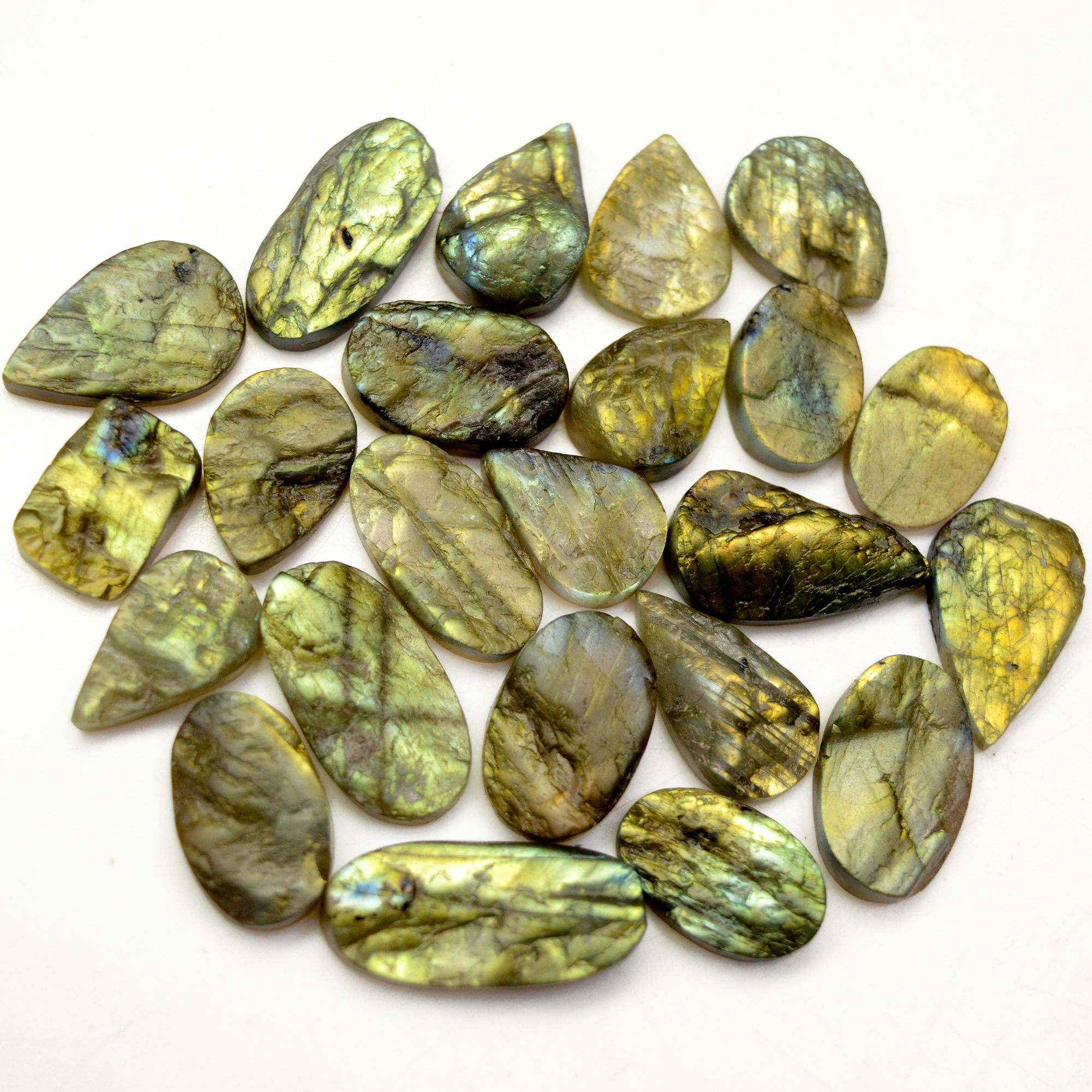 23 Pcs 248 Cts Natural Labradorite Druzy Rough Multi fire Mix Shape Gemstone Lot Size 17x11-25x11mm R-13489