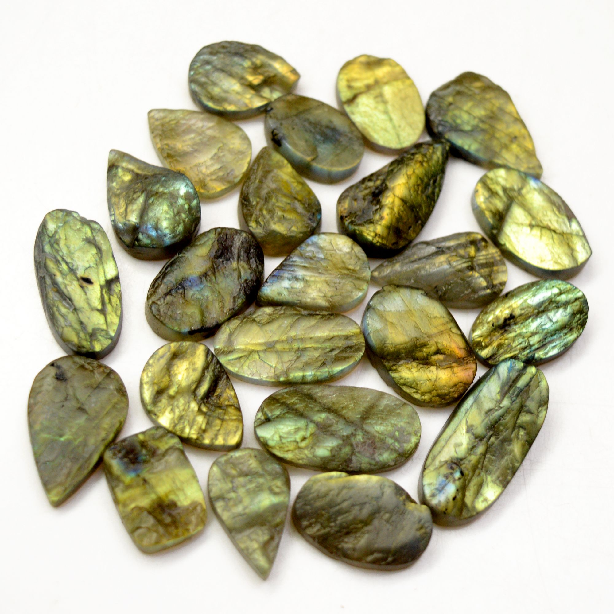 23 Pcs 248 Cts Natural Labradorite Druzy Rough Multi fire Mix Shape Gemstone Lot Size 17x11-25x11mm R-13489
