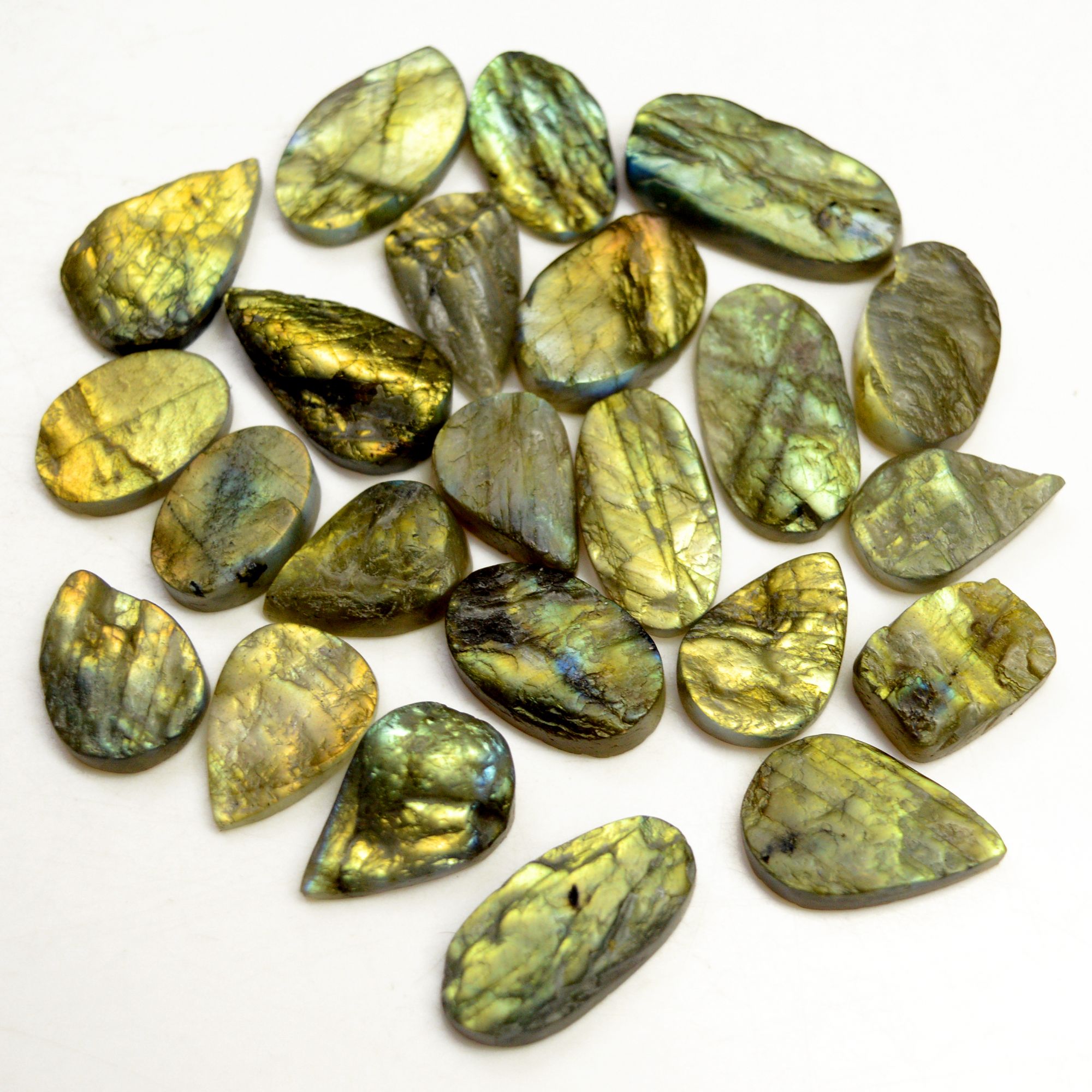 23 Pcs 248 Cts Natural Labradorite Druzy Rough Multi fire Mix Shape Gemstone Lot Size 17x11-25x11mm R-13489