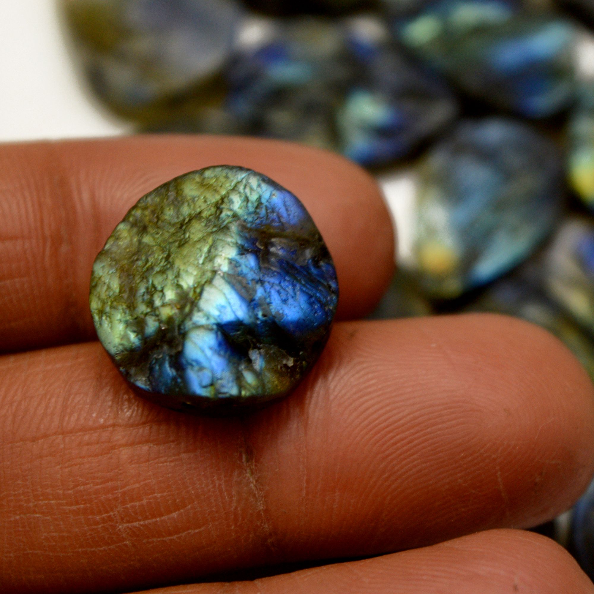 19 Pcs 298 Cts Natural Labradorite Druzy Rough Multi fire Mix Shape Gemstone Lot Size 13x13-29x15mm R-13490