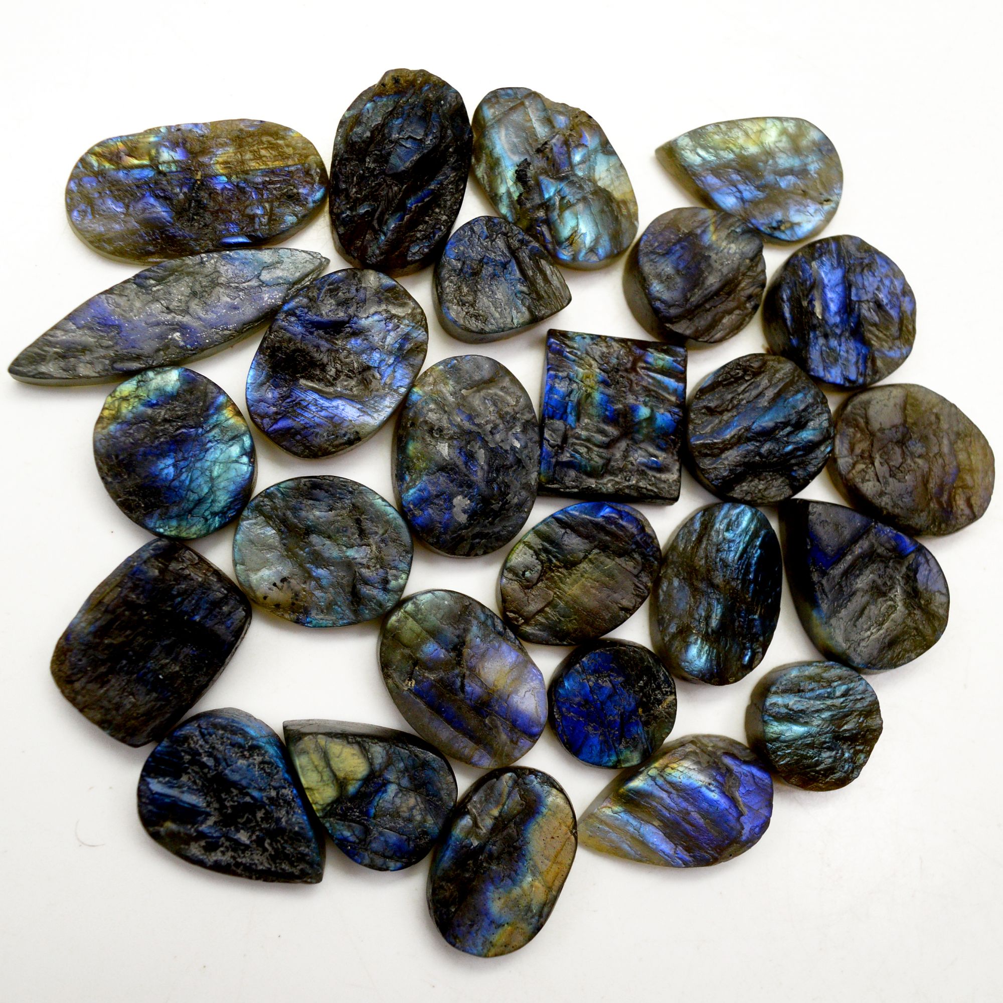 26 Pcs 433 Cts Natural Labradorite Druzy Rough Multi fire Mix Shape Gemstone Lot Size 13x13-28x14mm R-13494