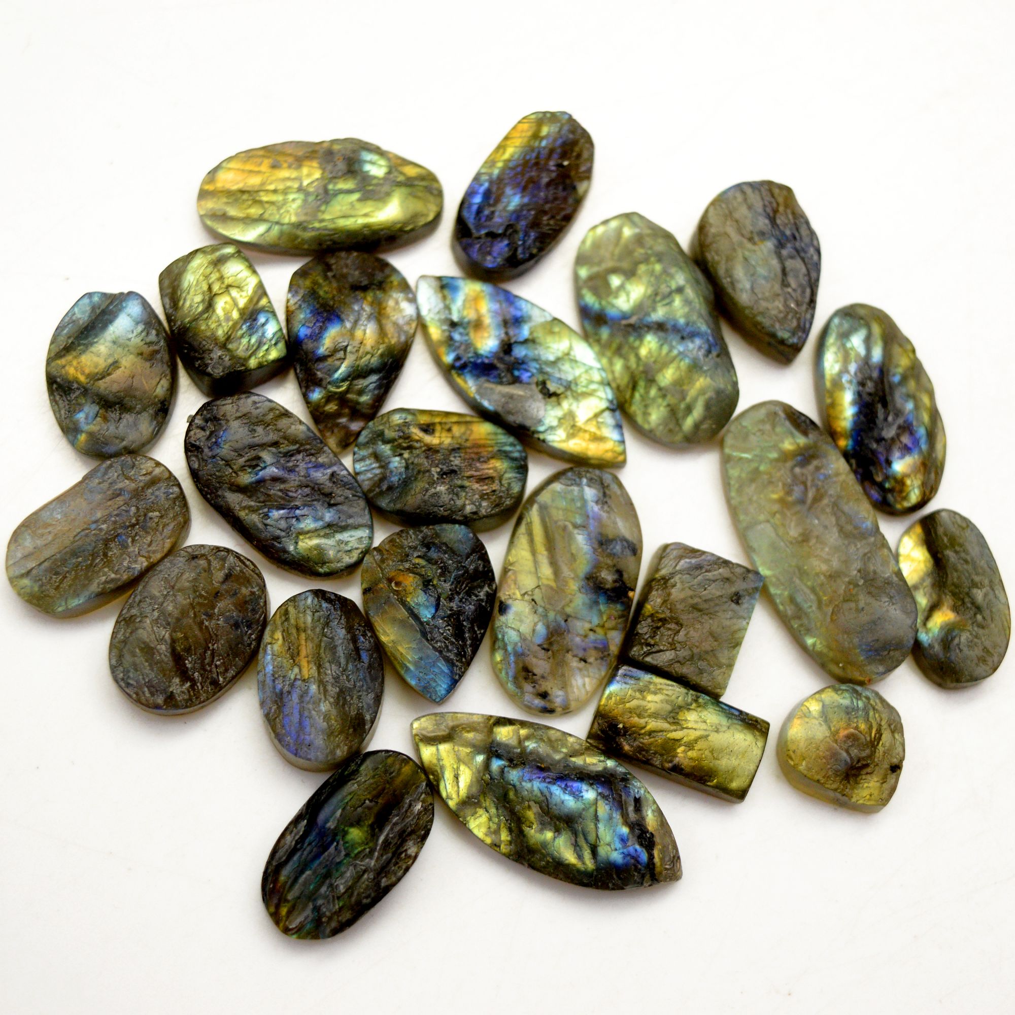 23 Pcs 179 Cts Natural Labradorite Druzy Rough Multi fire Mix Shape Gemstone Lot Size 10x10-25x10mm R-13499