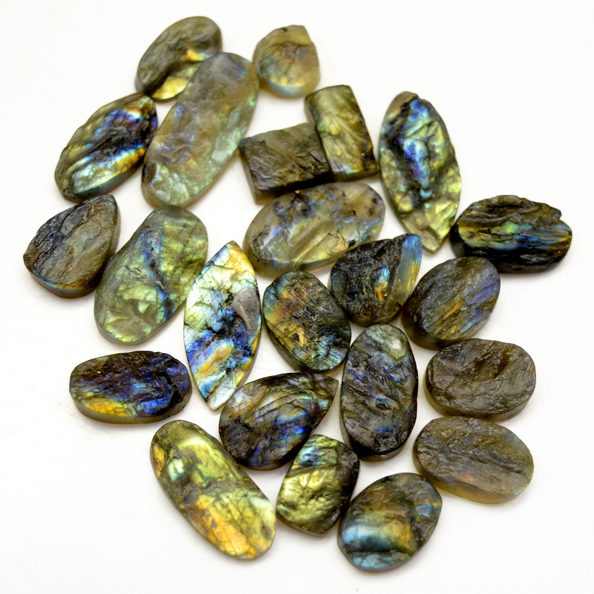 23 Pcs 179 Cts Natural Labradorite Druzy Rough Multi fire Mix Shape Gemstone Lot Size 10x10-25x10mm R-13499