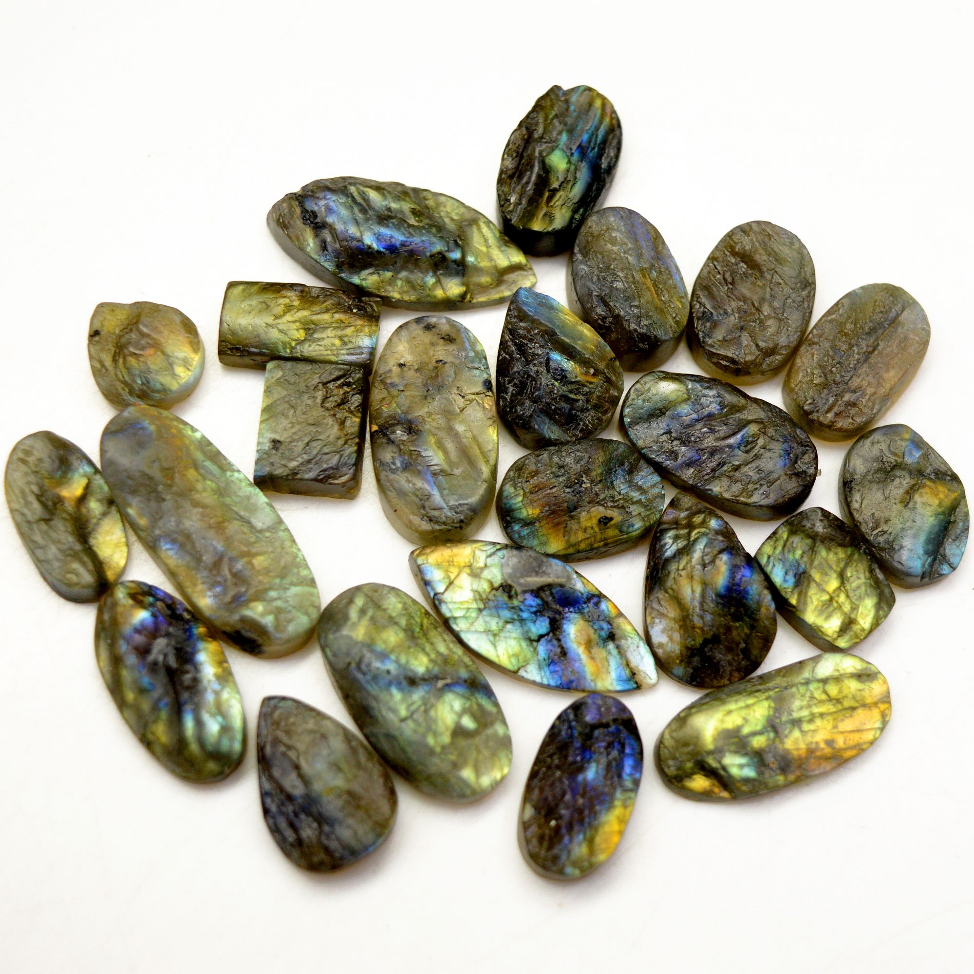 23 Pcs 179 Cts Natural Labradorite Druzy Rough Multi fire Mix Shape Gemstone Lot Size 10x10-25x10mm R-13499
