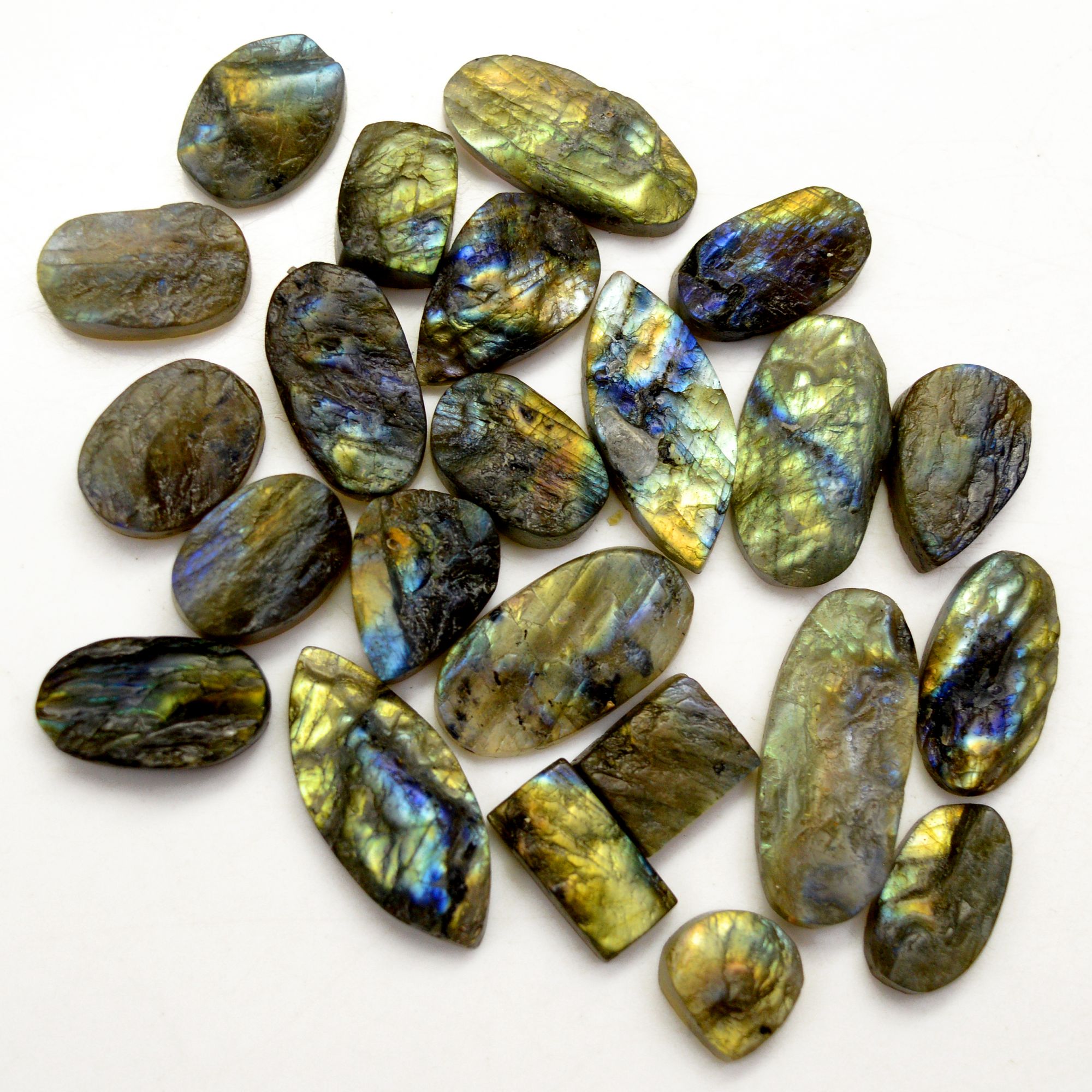 23 Pcs 179 Cts Natural Labradorite Druzy Rough Multi fire Mix Shape Gemstone Lot Size 10x10-25x10mm R-13499