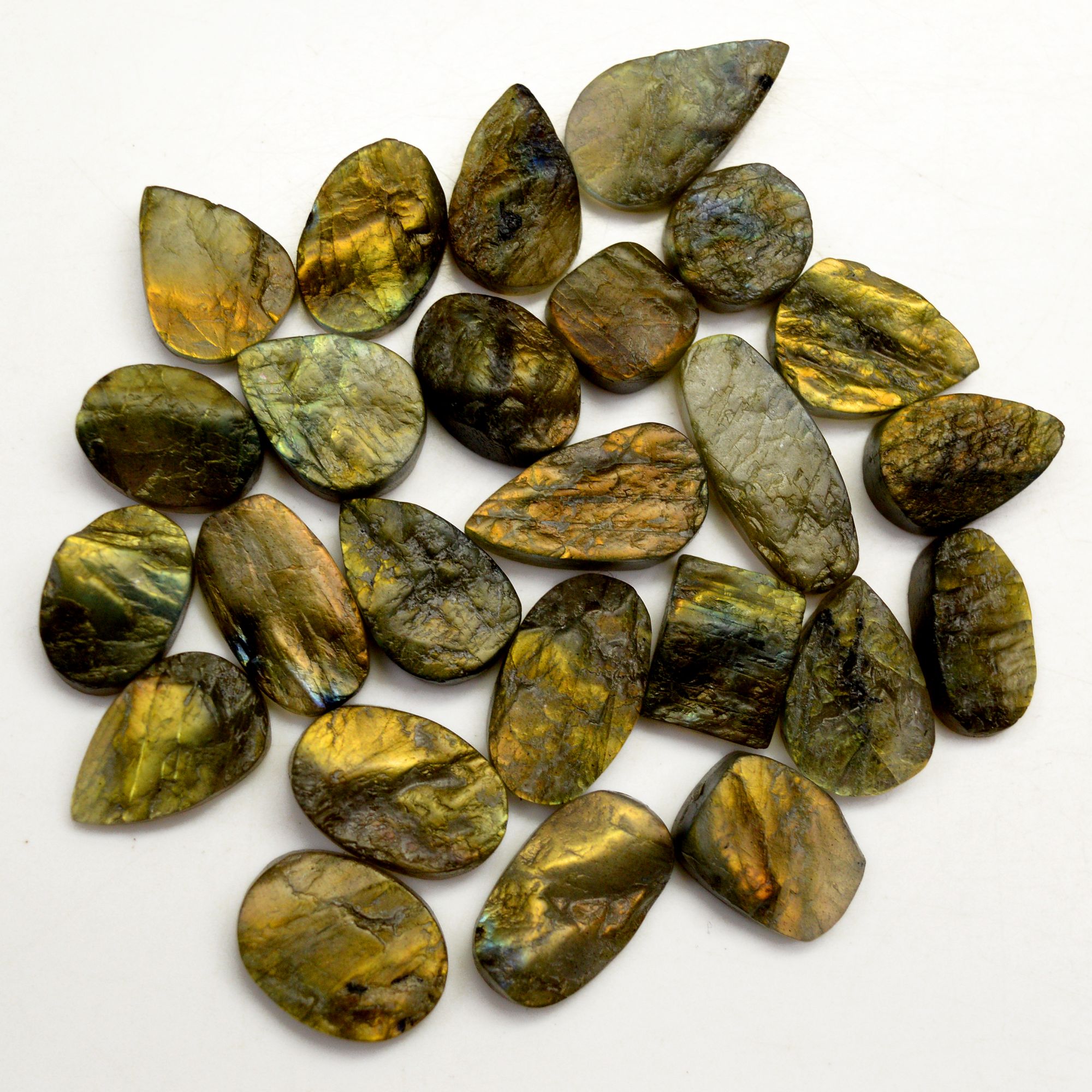 25 Pcs 244 Cts Natural Labradorite Druzy Rough Multi fire Mix Shape Gemstone Lot Size 11x11-23x9mm R-13500