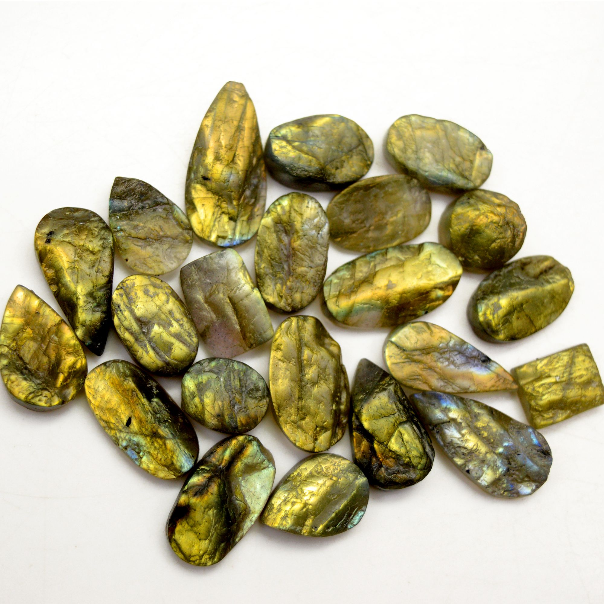 22 Pcs 165 Cts Natural Labradorite Druzy Rough Multi fire Mix Shape Gemstone Lot Size 10x10-23x10mm R-13502