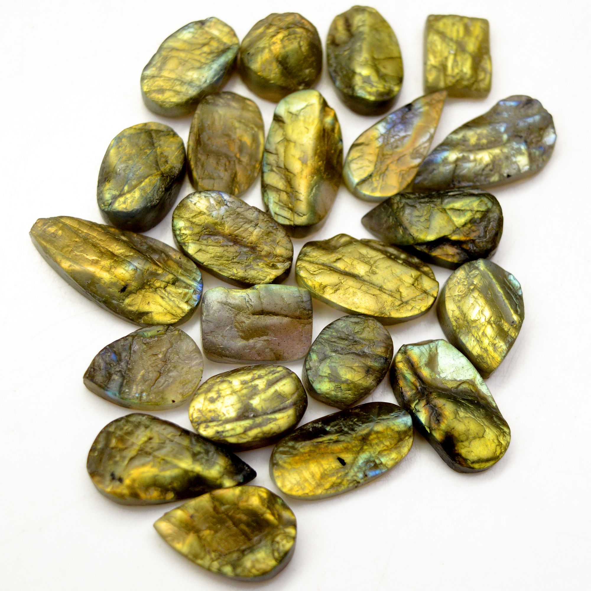 22 Pcs 165 Cts Natural Labradorite Druzy Rough Multi fire Mix Shape Gemstone Lot Size 10x10-23x10mm R-13502