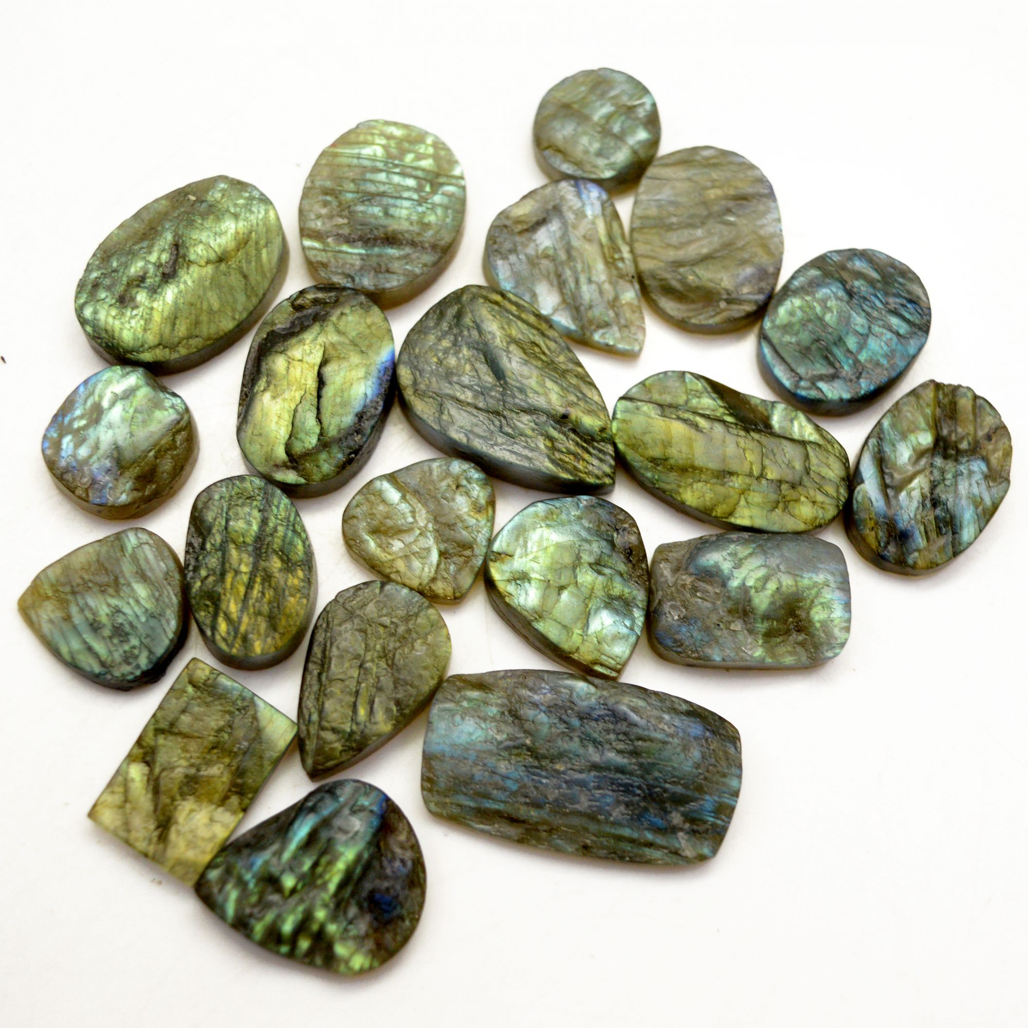 20 Pcs 331 Cts Natural Labradorite Druzy Rough Multi fire Mix Shape Gemstone Lot Size 13x13-30x16mm R-13505