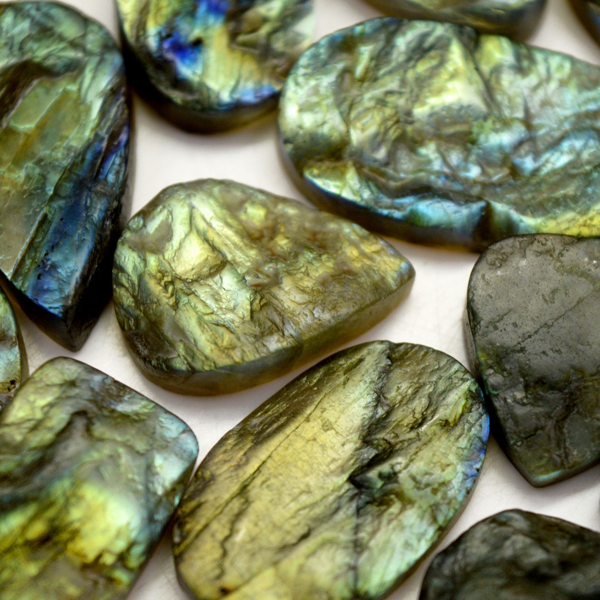 14 Pcs 352 Cts Natural Labradorite Druzy Rough Multi fire Mix Shape Gemstone Lot Size 18x18-36x19mm R-13507