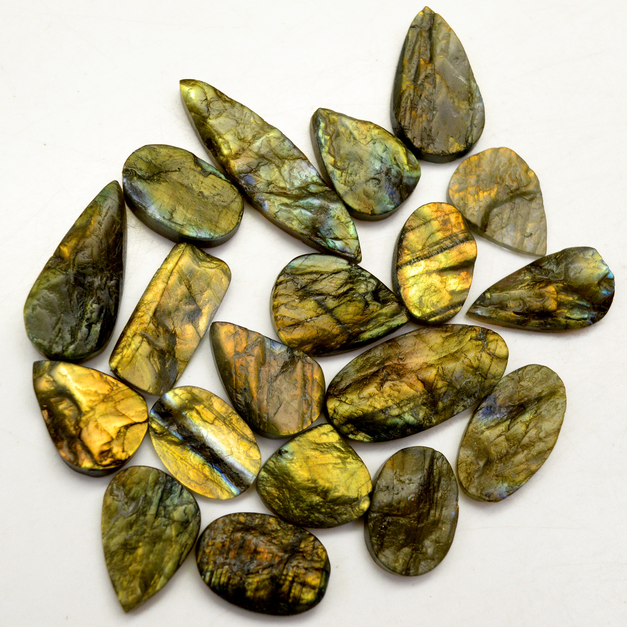 19 Pcs 314 Cts Natural Labradorite Druzy Rough Multi fire Mix Shape Gemstone Lot Size 17x16-43x11mm R-13514