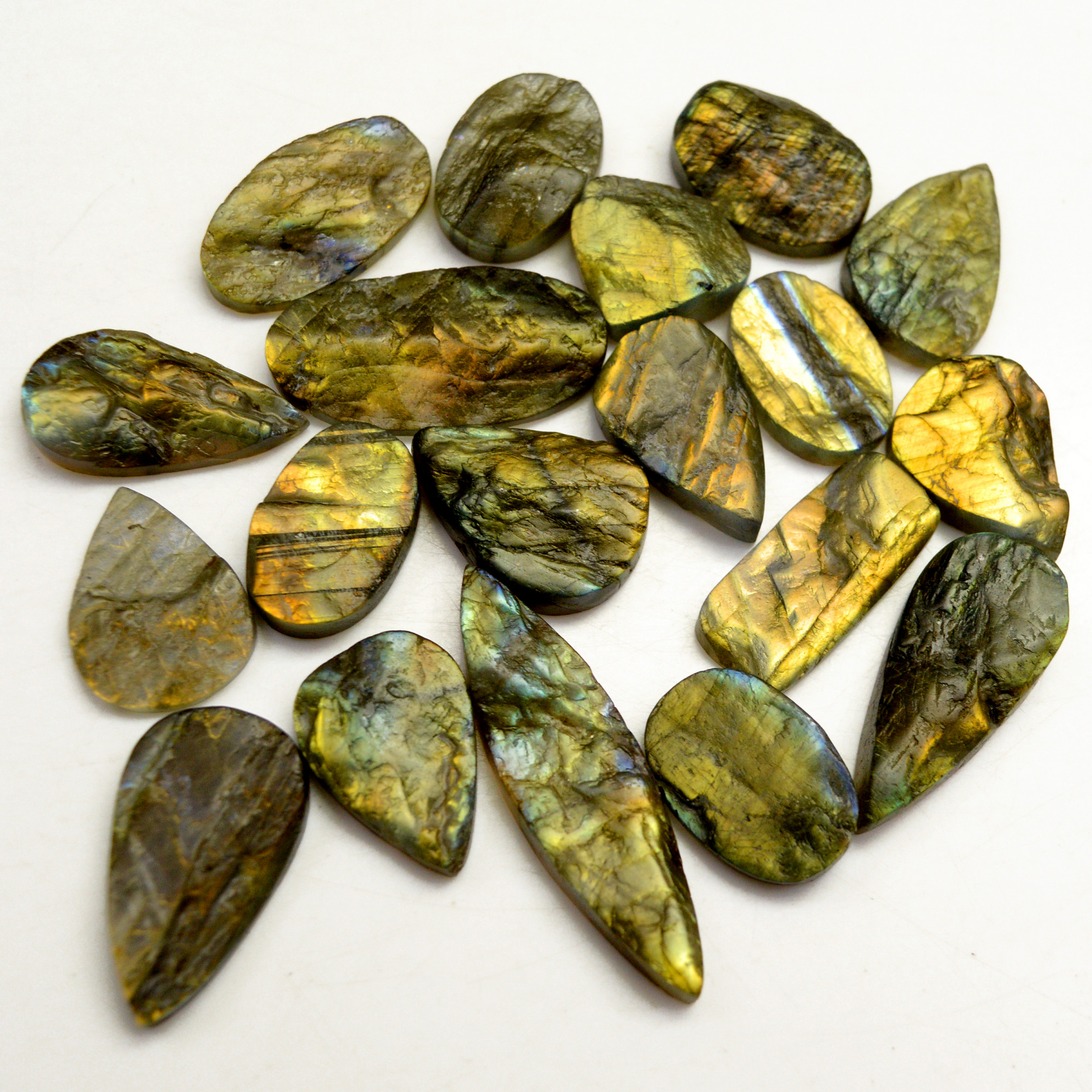 19 Pcs 314 Cts Natural Labradorite Druzy Rough Multi fire Mix Shape Gemstone Lot Size 17x16-43x11mm R-13514