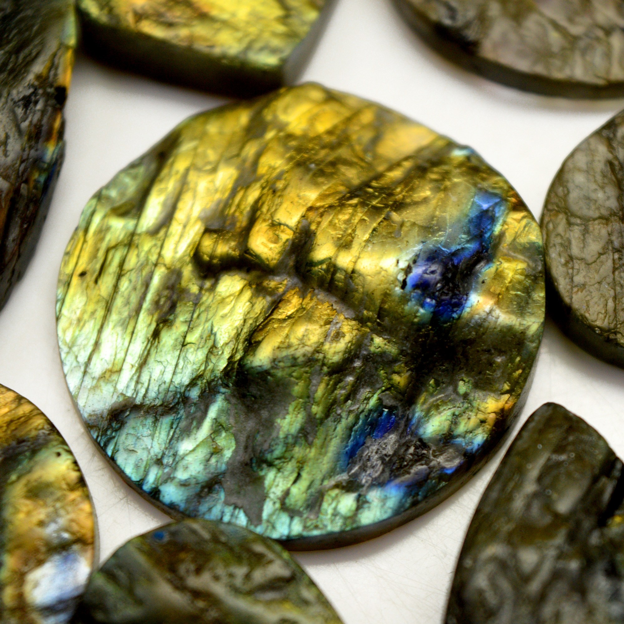 13 Pcs 597 Cts Natural Labradorite Druzy Rough Multi fire Mix Shape Gemstone Lot Size 26x19-42x31mm R-13516