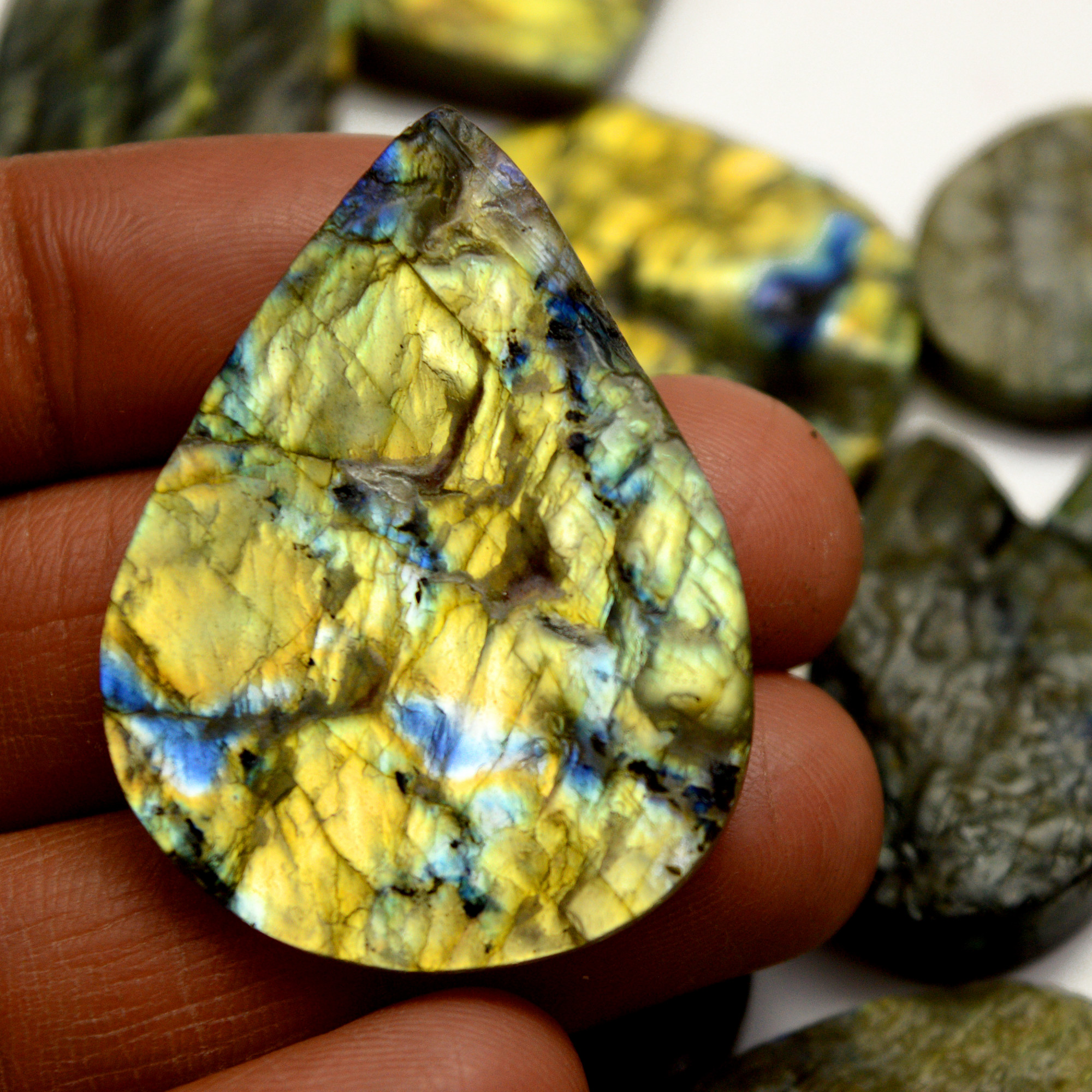 13 Pcs 597 Cts Natural Labradorite Druzy Rough Multi fire Mix Shape Gemstone Lot Size 26x19-42x31mm R-13516