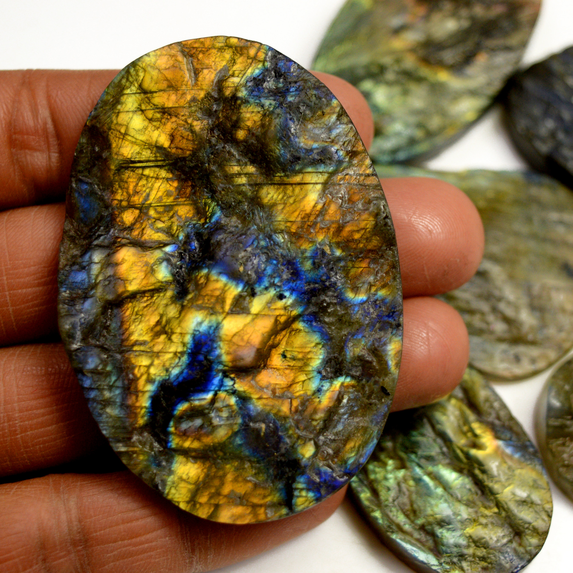 6 Pcs 659 Cts Natural Labradorite Druzy Rough Multi fire Mix Shape Gemstone Lot Size 28x28-65x45mm R-13517