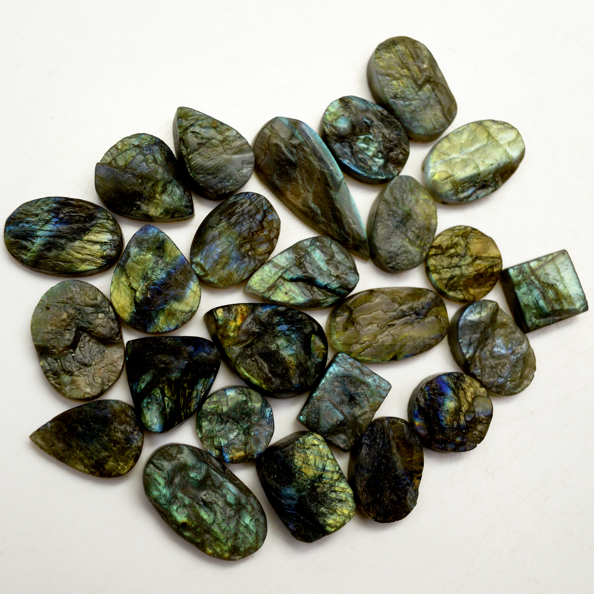 25 Pcs 386 Cts Natural Labradorite Druzy Rough Multi fire Mix Shape Gemstone Lot Size 13x13-33x13mm R-13521