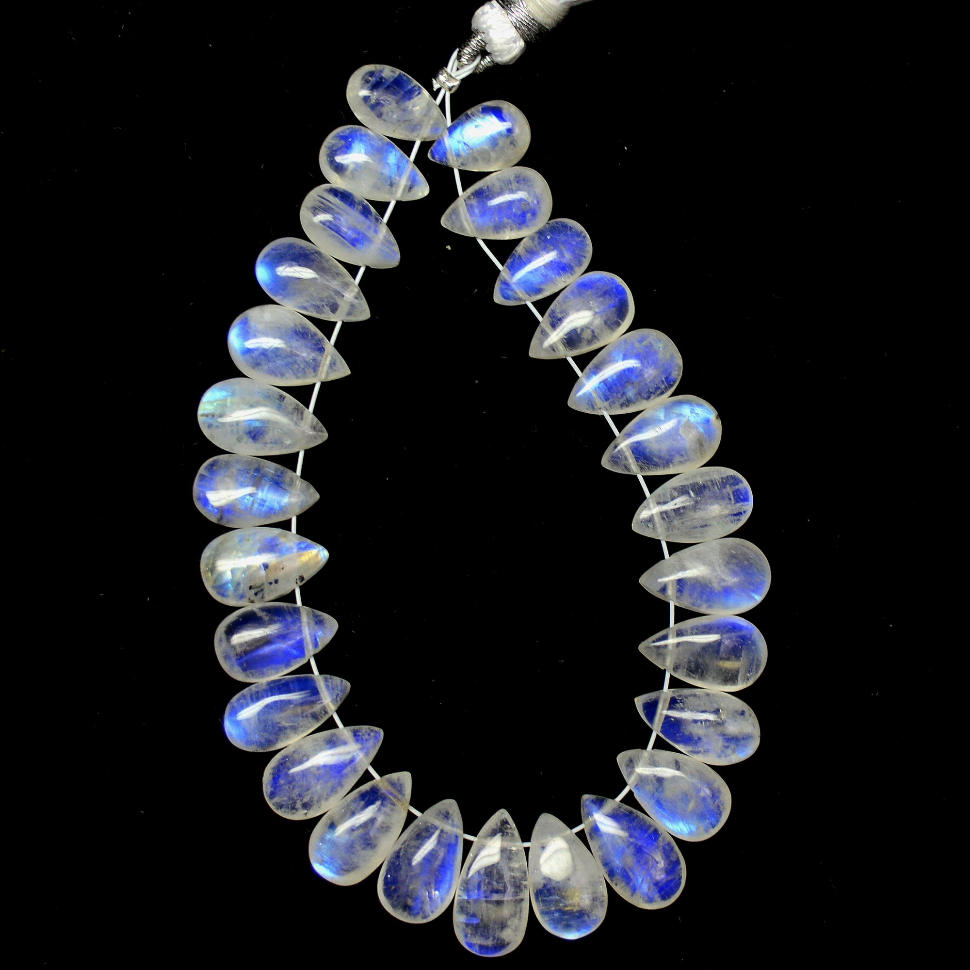27 Pcs 64 Cts Natural Rainbow Moonstone Briolettes Side Drill Loose Gemstone Pear Wholesaler Gemstone Gift For Her 9x5-12x6mm R-13559