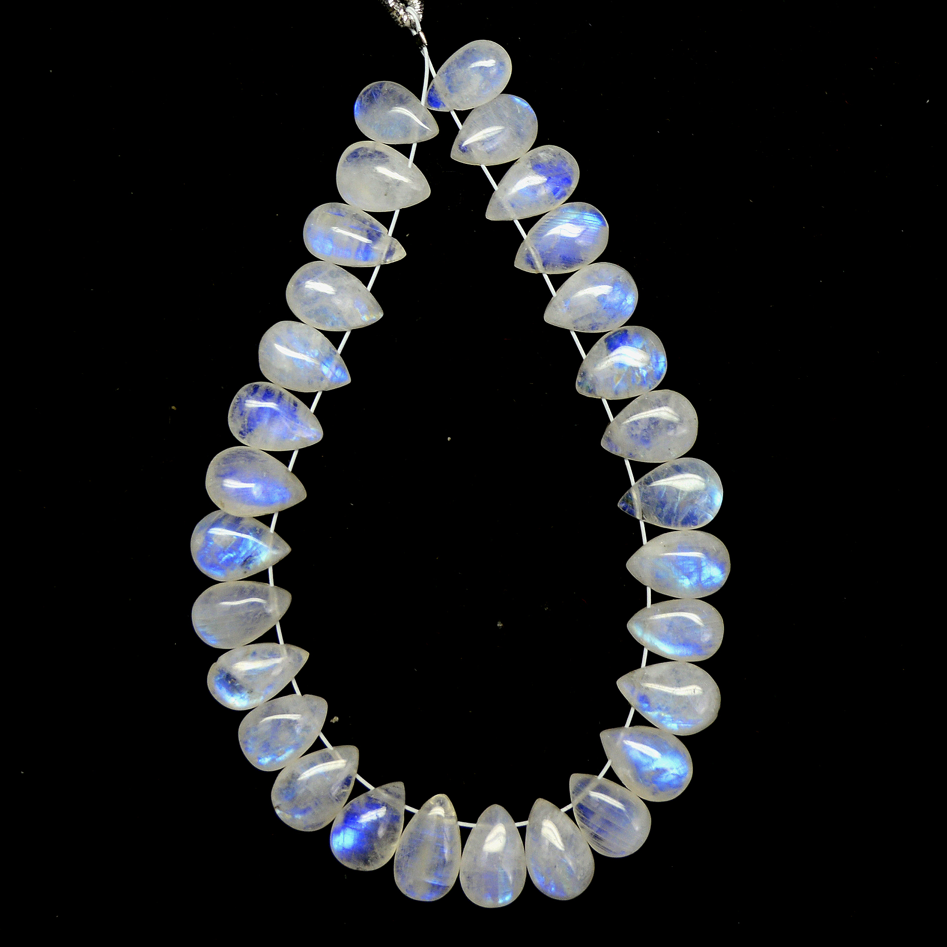 29 Pcs 63 Cts Natural Rainbow Moonstone Briolettes Side Drill Loose Gemstone Pear Wholesaler Gemstone Gift For Her 8x5-10x5mm R-13563