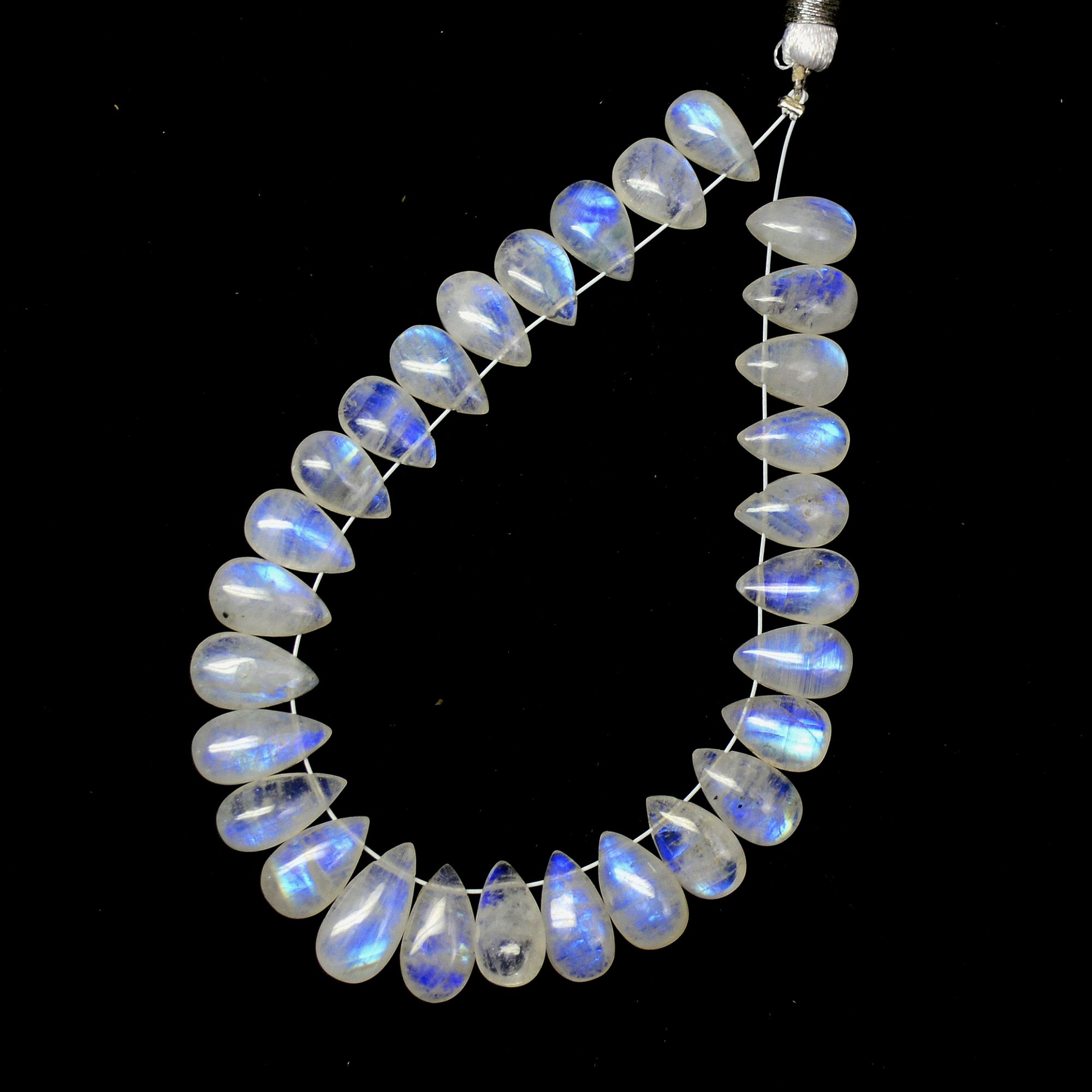 29 Pcs 70 Cts Natural Rainbow Moonstone Briolette AAA Quality Side Drill Loose Gemstone Gift For Her DIY Supplies 9x6-13x6mm R-13575