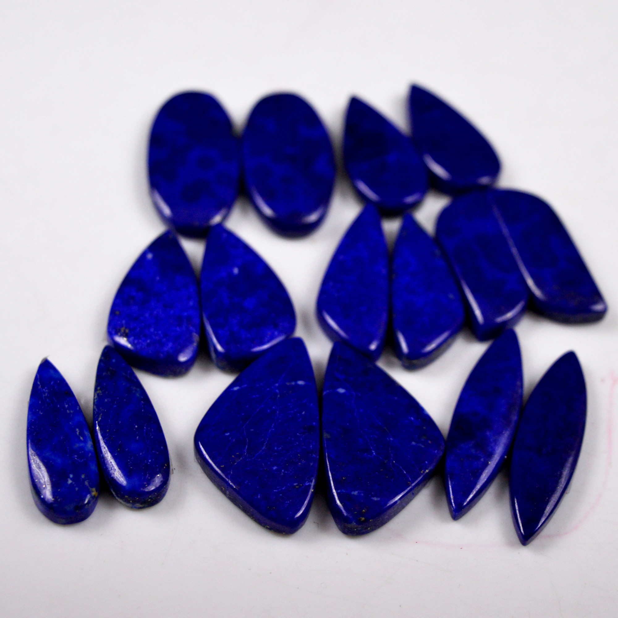 8 Pair 161 Cts Natural Lapis Lazuli Cabochon Gemstone Pairs 21x8-26x15mm 13682