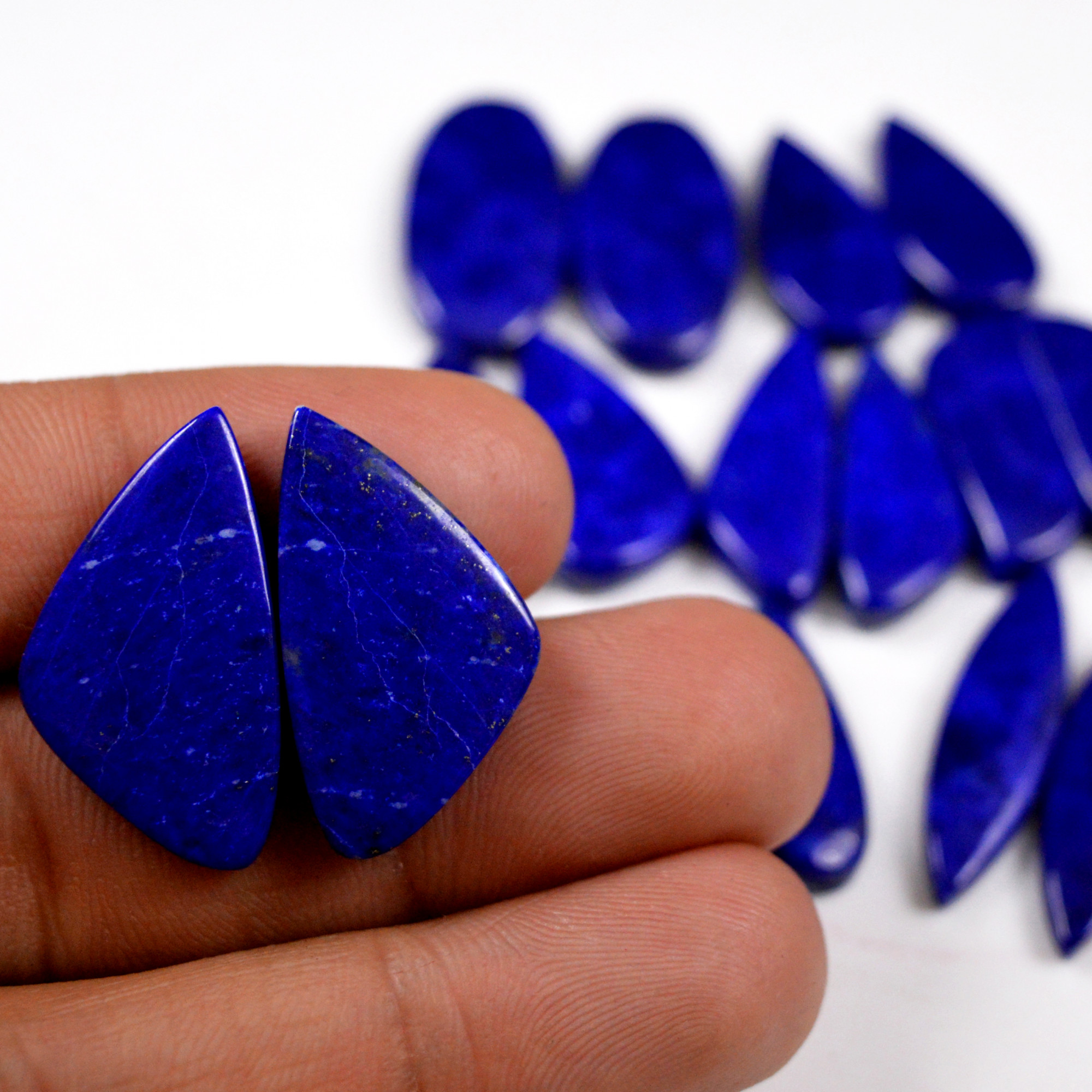 8 Pair 161 Cts Natural Lapis Lazuli Cabochon Gemstone Pairs 21x8-26x15mm 13682