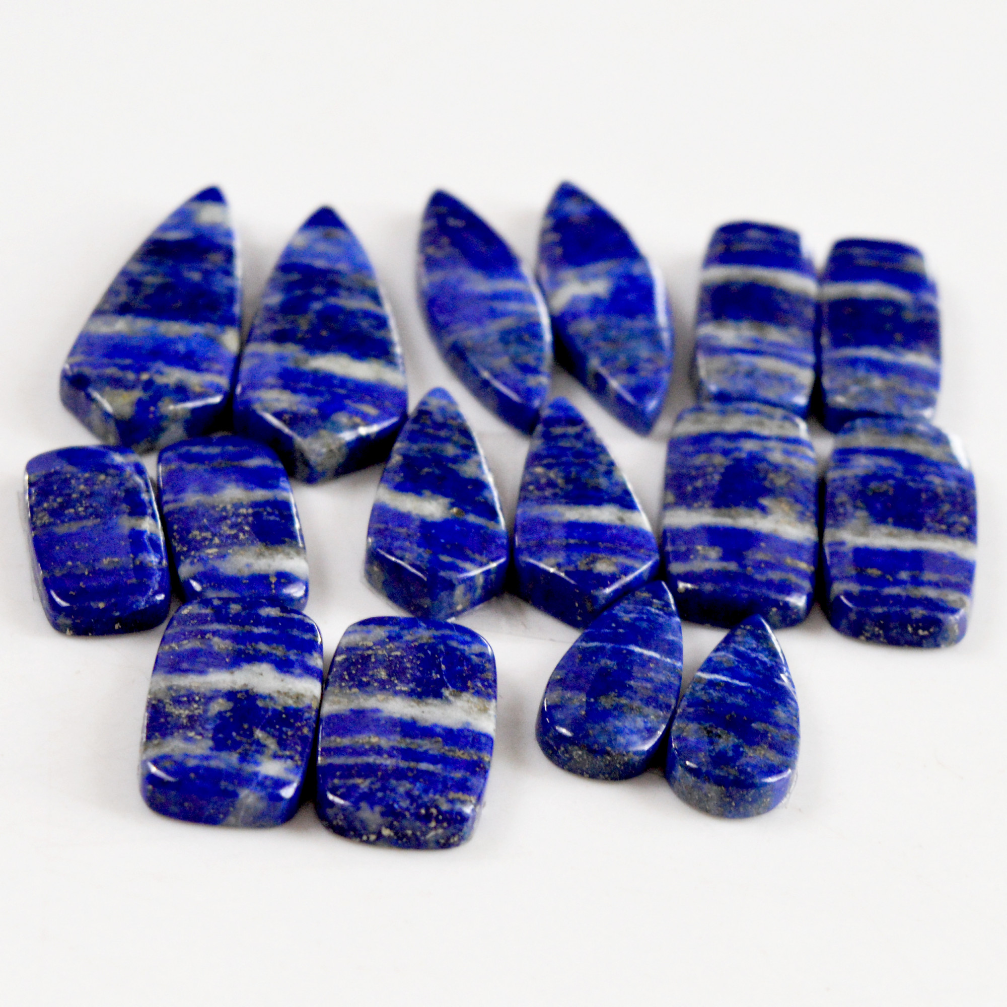 8 Pair 194Cts Natural Lapis Lazuli Cabochon Gemstone Pairs 19x9-32x12mm 13699