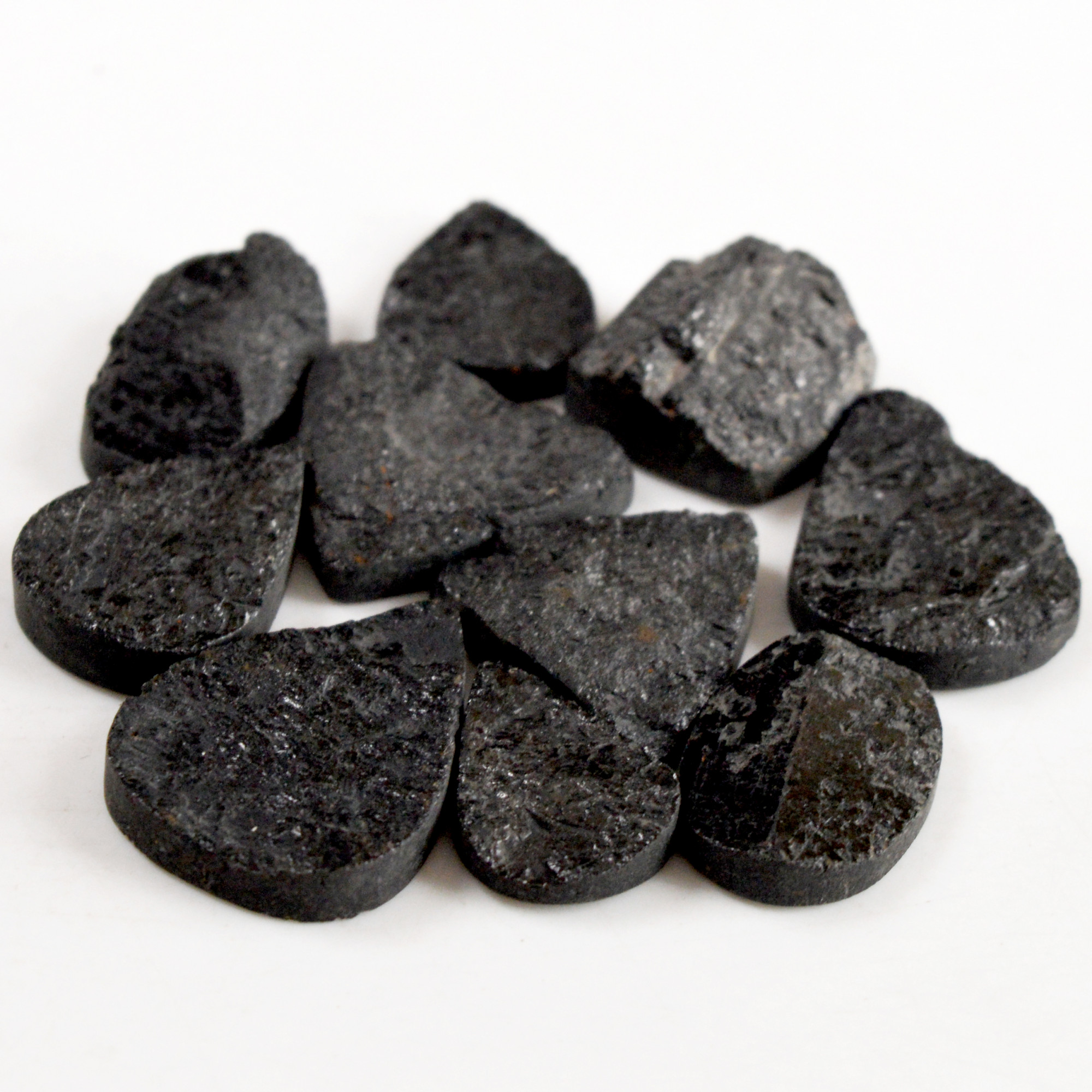 10 Pcs 290 Cts Natural Black Tourmaline Cabochon Gemstone Lot 20x15-30x23mm 13713