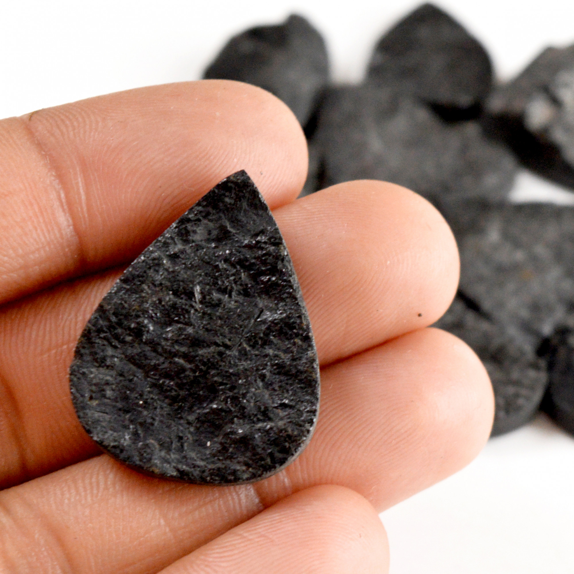 10 Pcs 290 Cts Natural Black Tourmaline Cabochon Gemstone Lot 20x15-30x23mm 13713