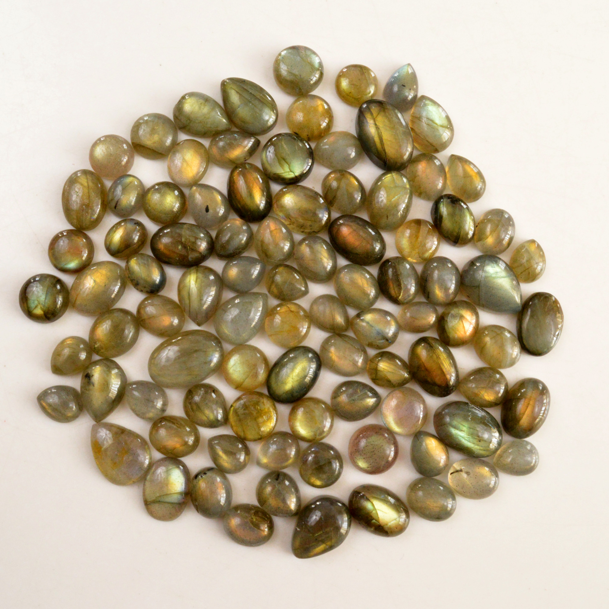 89 Pcs 415 Cts Natural Labradorite Cabochon Loose Gemstone Jewelry Semi-Precious Healing Crystal Lots 8x6 17x11mm R-13715