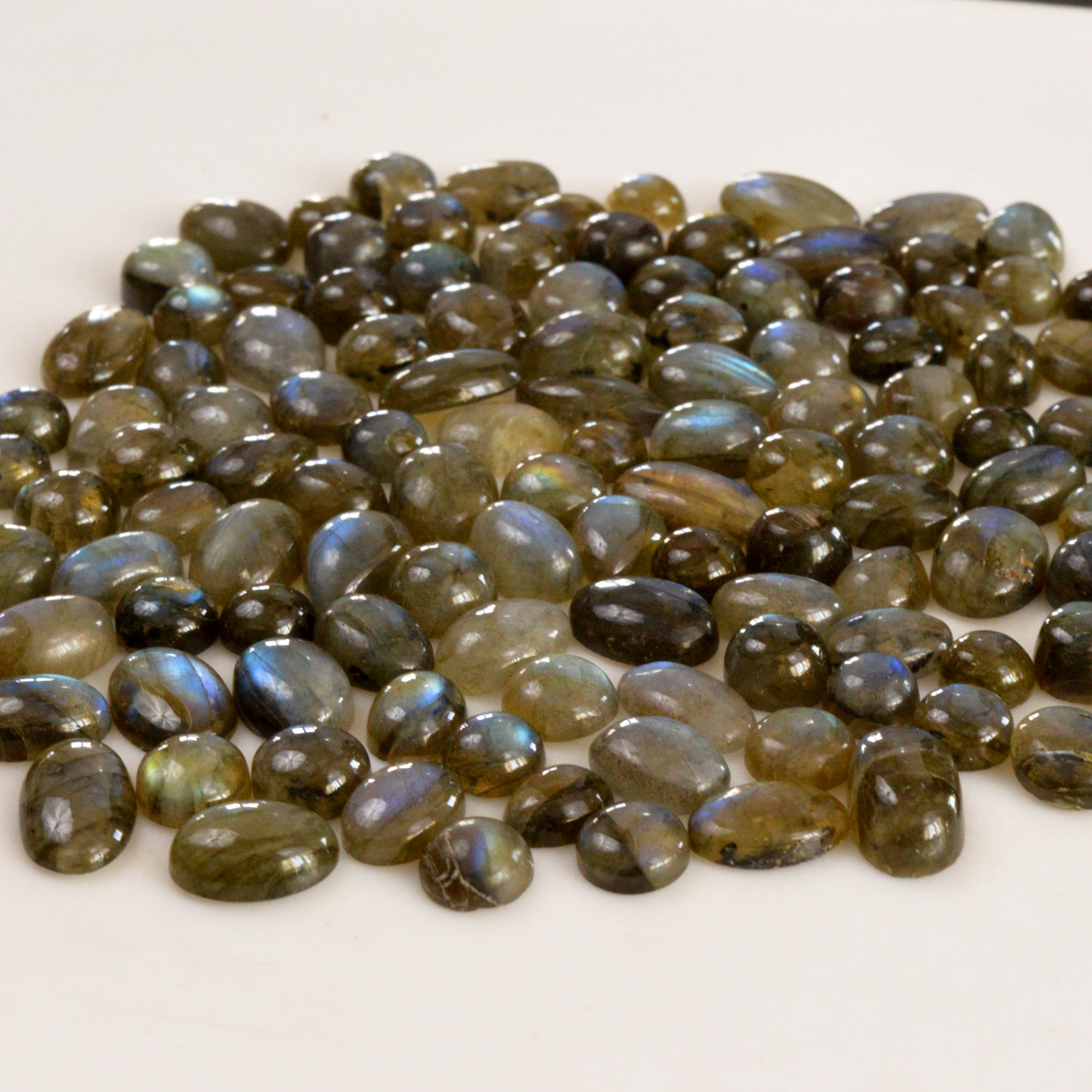 121 Pcs 440 Cts Natural Labradorite Cabochon Loose Gemstone Jewelry Semi-Precious Healing Crystal Lots 8x8 15x13mm R-13716