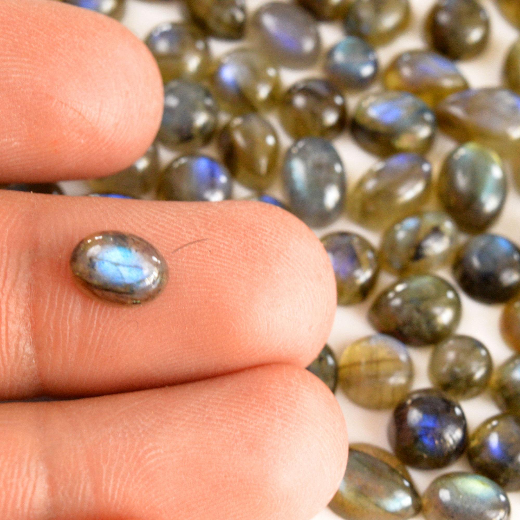 163 Pcs 294 Cts Natural Labradorite Cabochon Loose Gemstone Jewelry Semi-Precious Healing Crystal Lots 5x5 10x4mm R-13717