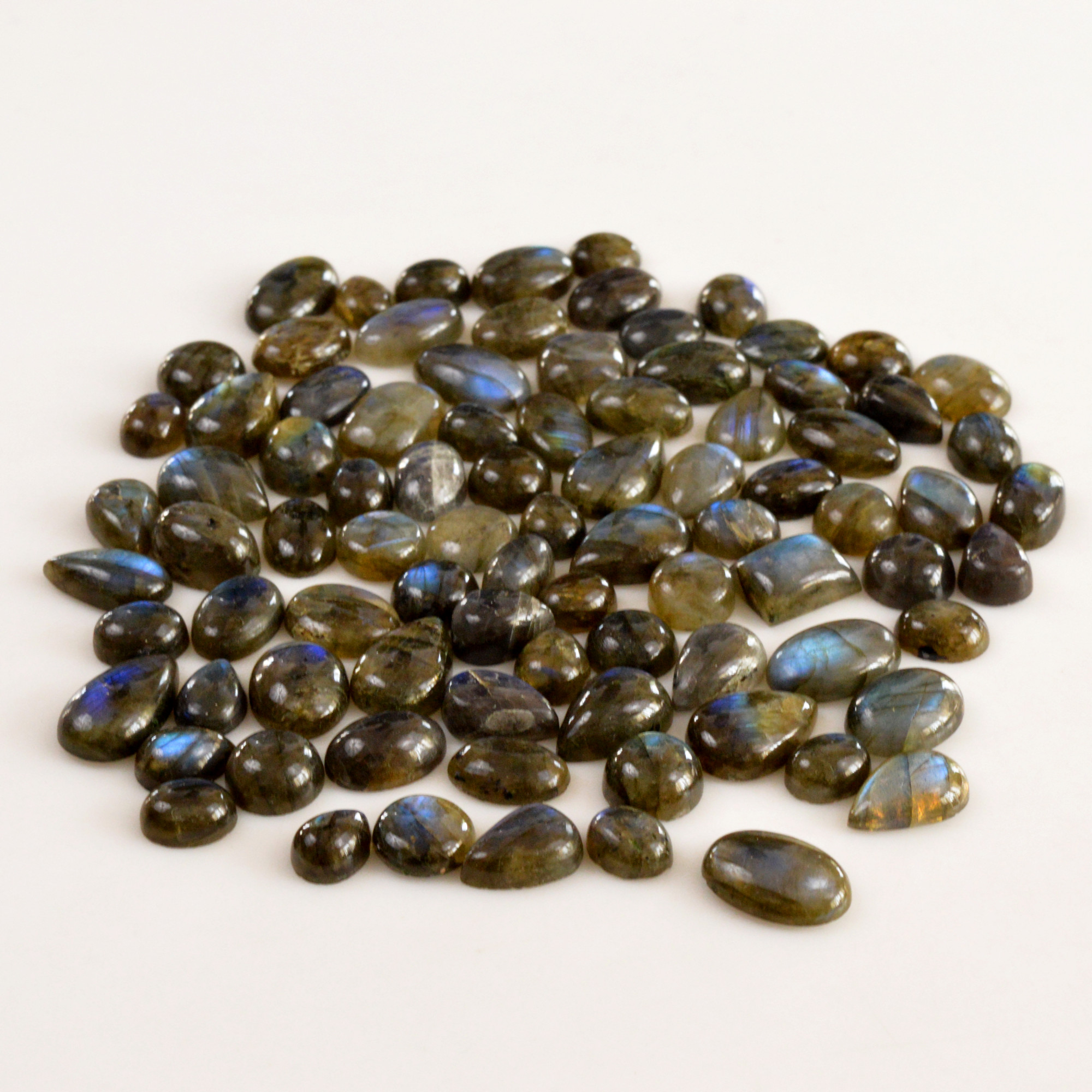 87 Pcs 427 Cts Natural Labradorite Cabochon Loose Gemstone Jewelry Semi-Precious Healing Crystal Lots 9x7 16x11mm R-13722