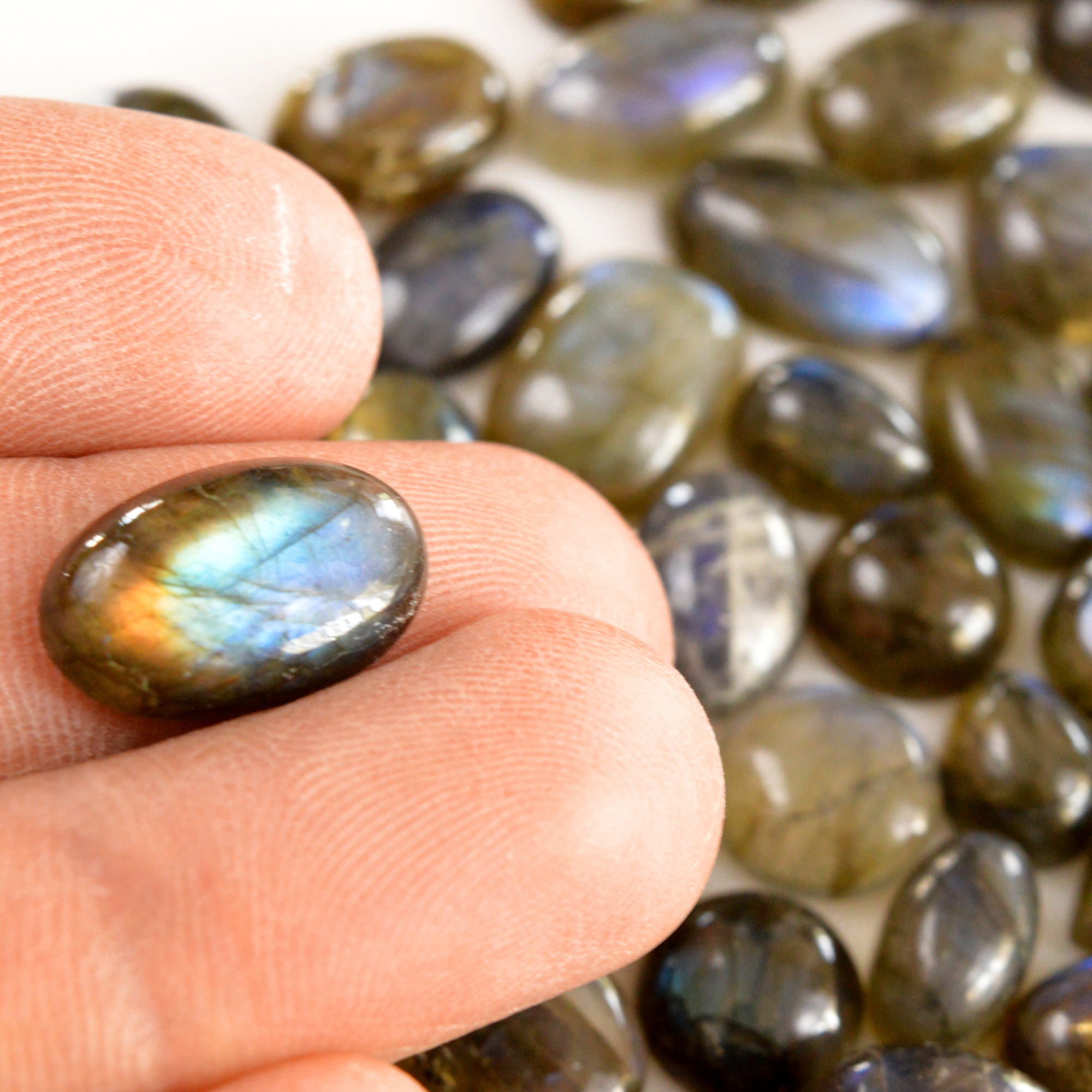 87 Pcs 427 Cts Natural Labradorite Cabochon Loose Gemstone Jewelry Semi-Precious Healing Crystal Lots 9x7 16x11mm R-13722