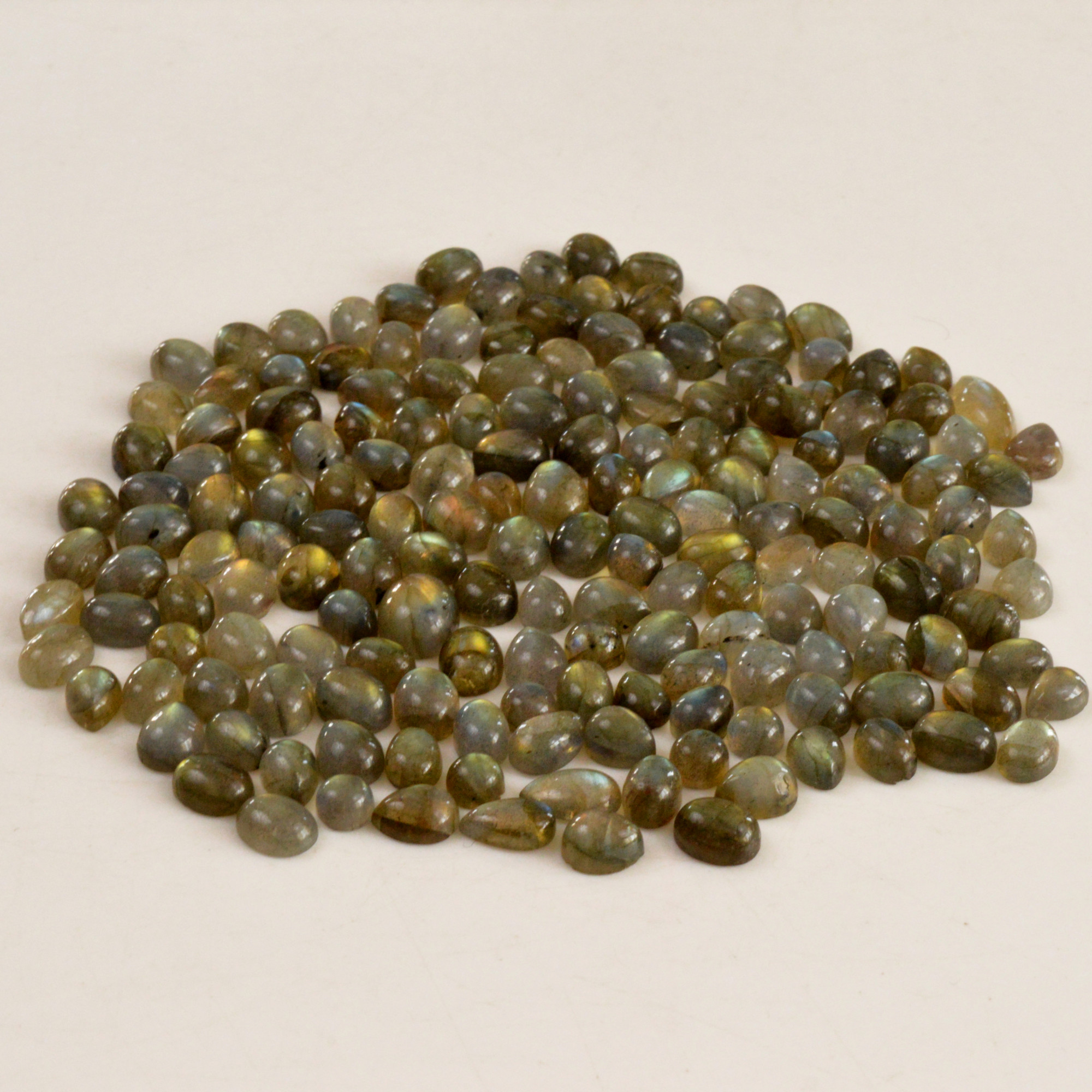 174 Pcs 351 Cts Natural Labradorite Cabochon Loose Gemstone Jewelry Semi-Precious Healing Crystal Lots 6x6 11x9mm R-13725