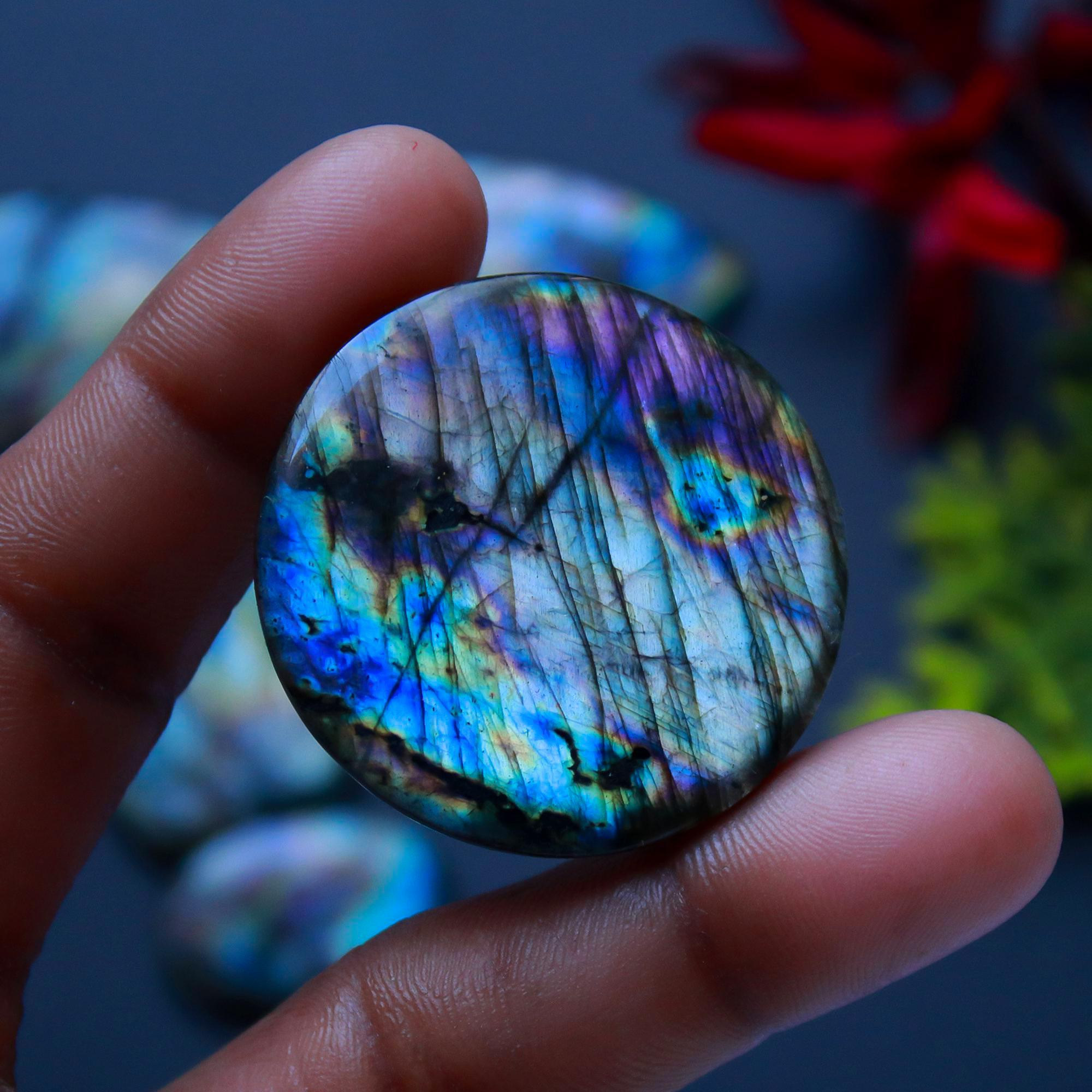 6 Pcs 257 Cts Natural Blue Labradorite Gemstone Cabochon Semi Precious Wholesale Lot Handmade Jewelry Making Supplies Pendant For Her 40x30 25x14mm13802