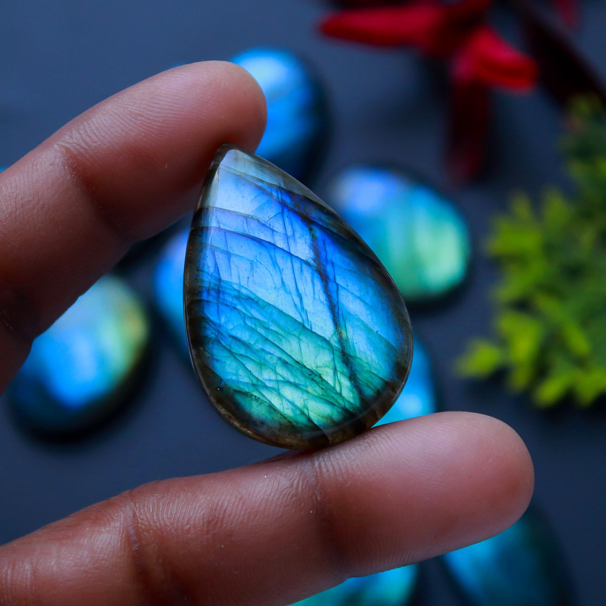 10 Pcs 341 Cts Natural Blue Labradorite Gemstone Cabochon Semi Precious Wholesale Lot Handmade Jewelry Making Supplies Pendant For Her 35x24 20x20mm13807