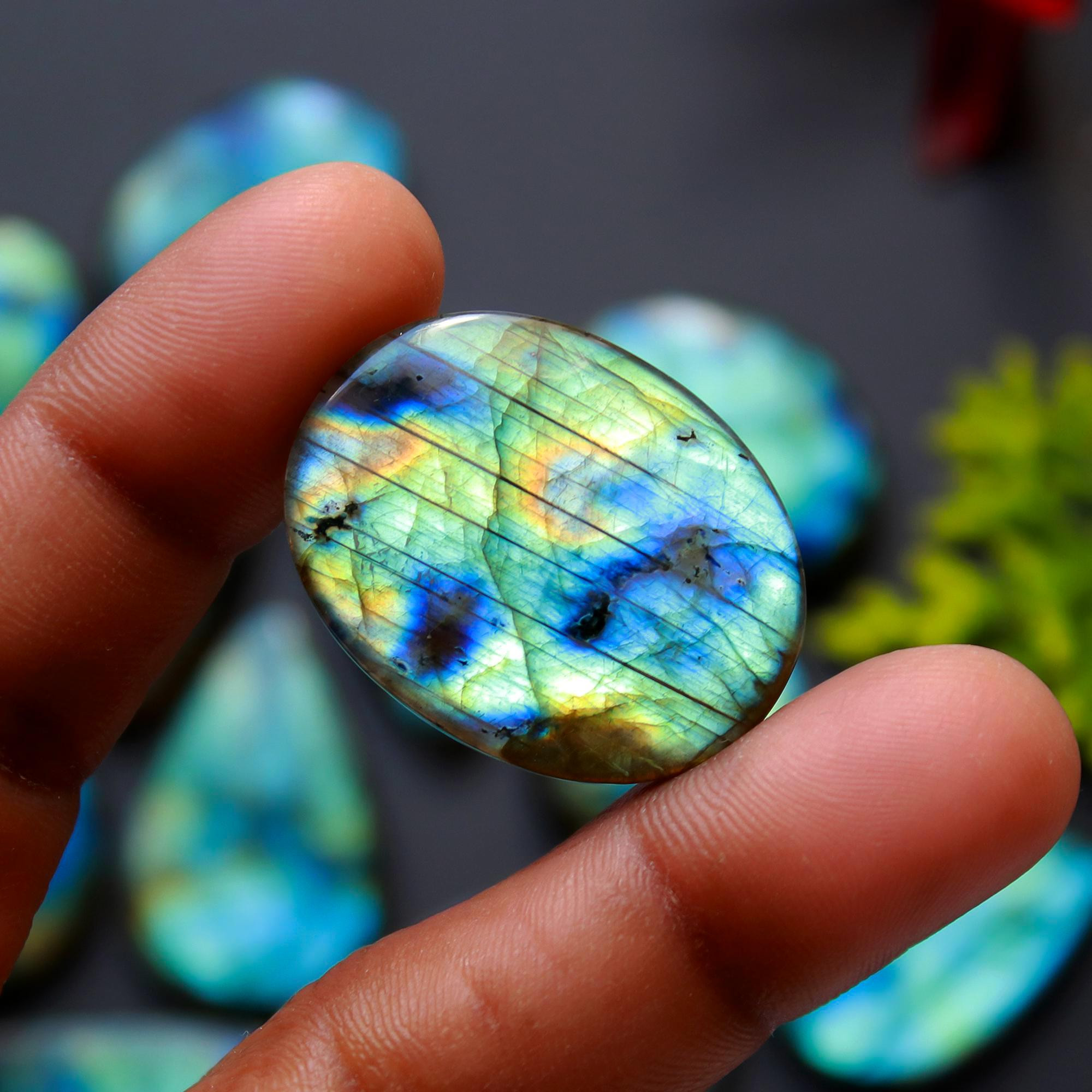 15 Pcs 454 Cts Natural Blue Labradorite Gemstone Cabochon Semi Precious Wholesale Lot Handmade Jewelry Making Supplies Pendant For Her 41x13 29x20mm13817