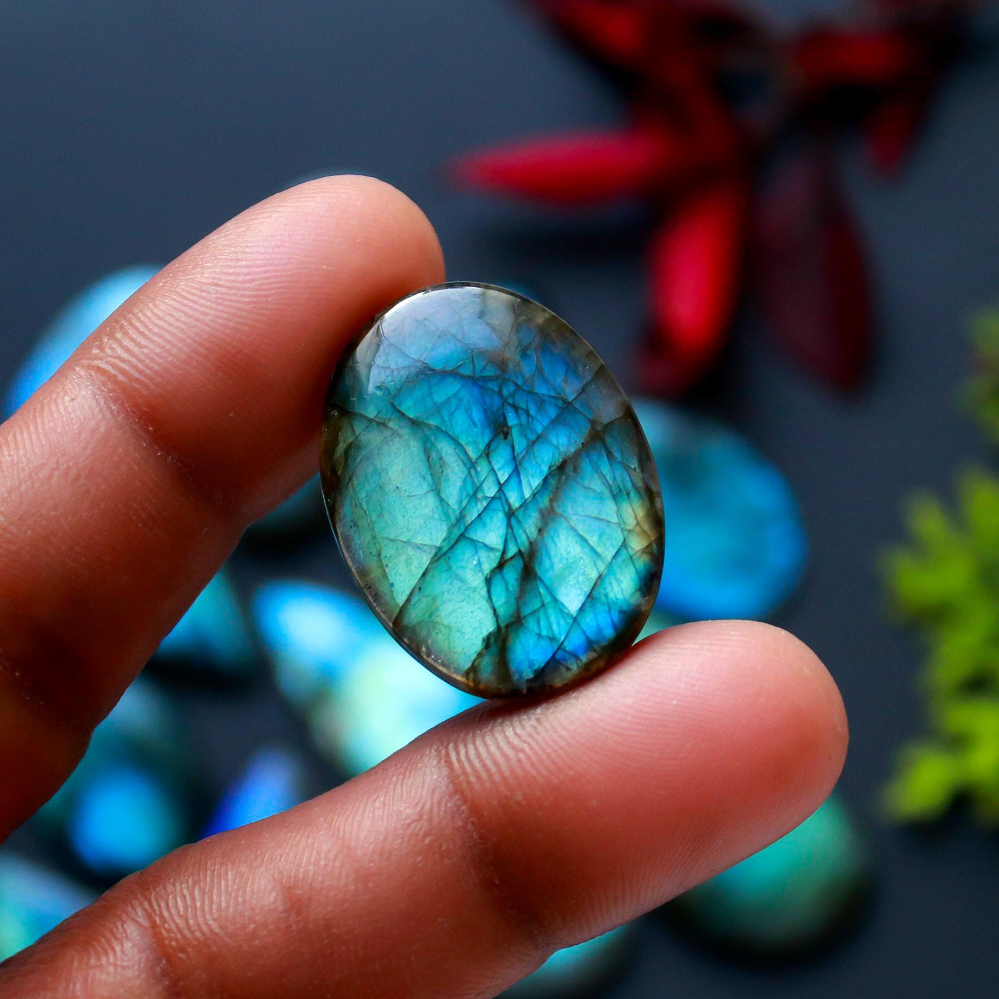 17 Pcs 268 Cts Natural Blue Labradorite Gemstone Cabochon Semi Precious Wholesale Lot Handmade Jewelry Making Supplies Pendant For Her 30x15 20x18mm13840